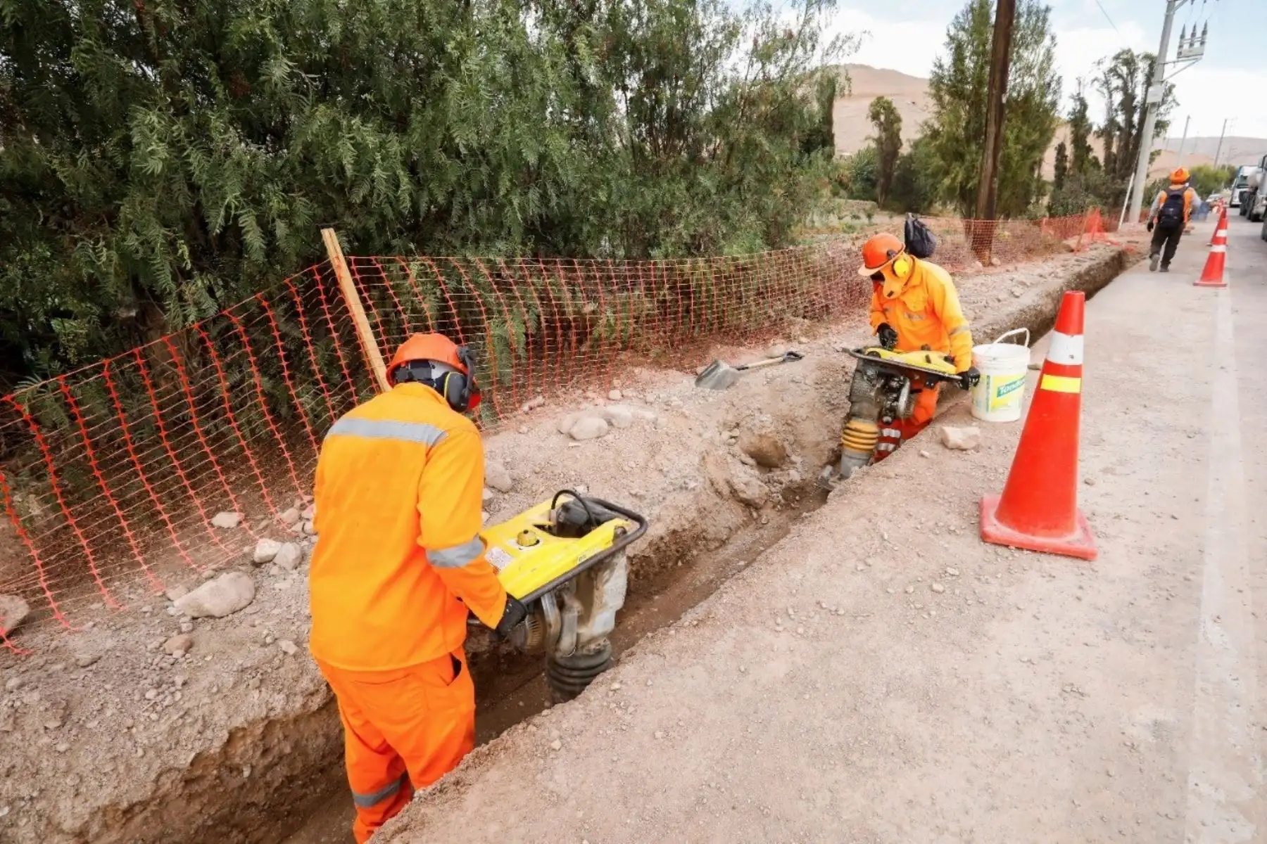Obras de saneamiento. ANDINA/Difusión