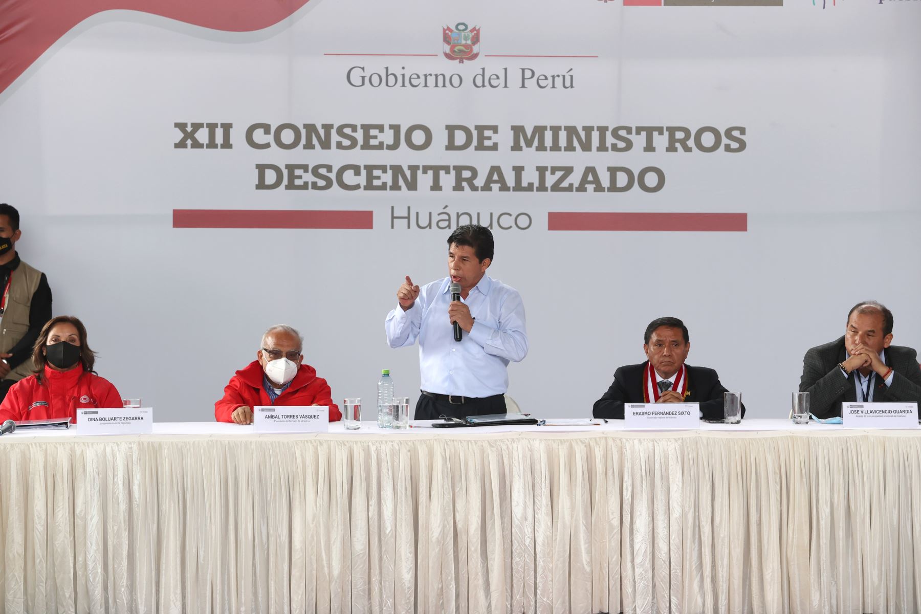 El presidente Pedro Castillo lideró junto al premier Aníbal Torres el XII Consejo de Ministros Descentralizado, que se realiza en la región Huánuco.
Foto: ANDINA/Presidencia Perú