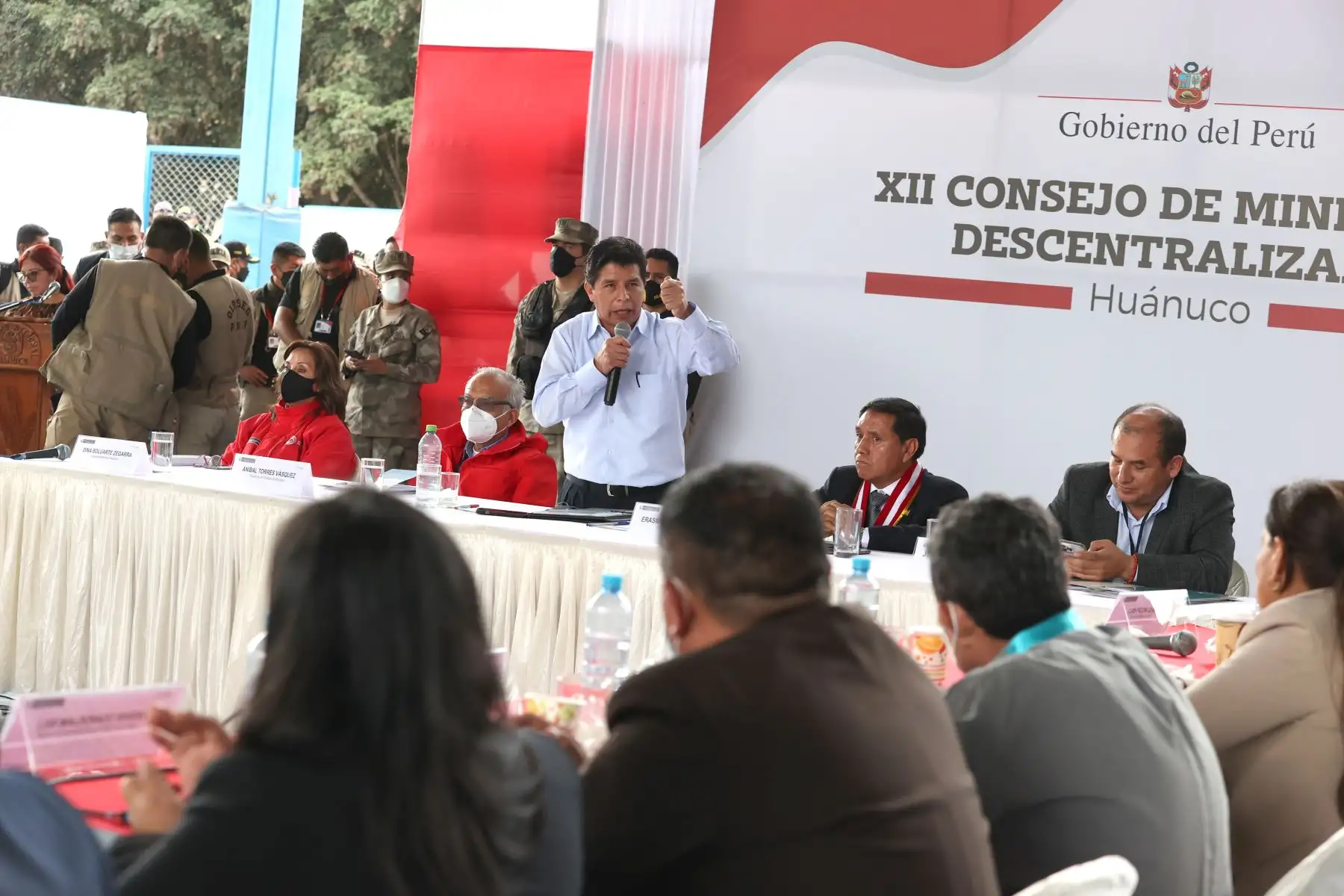 El presidente Pedro Castillo lideró junto al premier Aníbal Torres el XII Consejo de Ministros Descentralizado, que se realiza en la región Huánuco.
Foto: ANDINA/Presidencia Perú