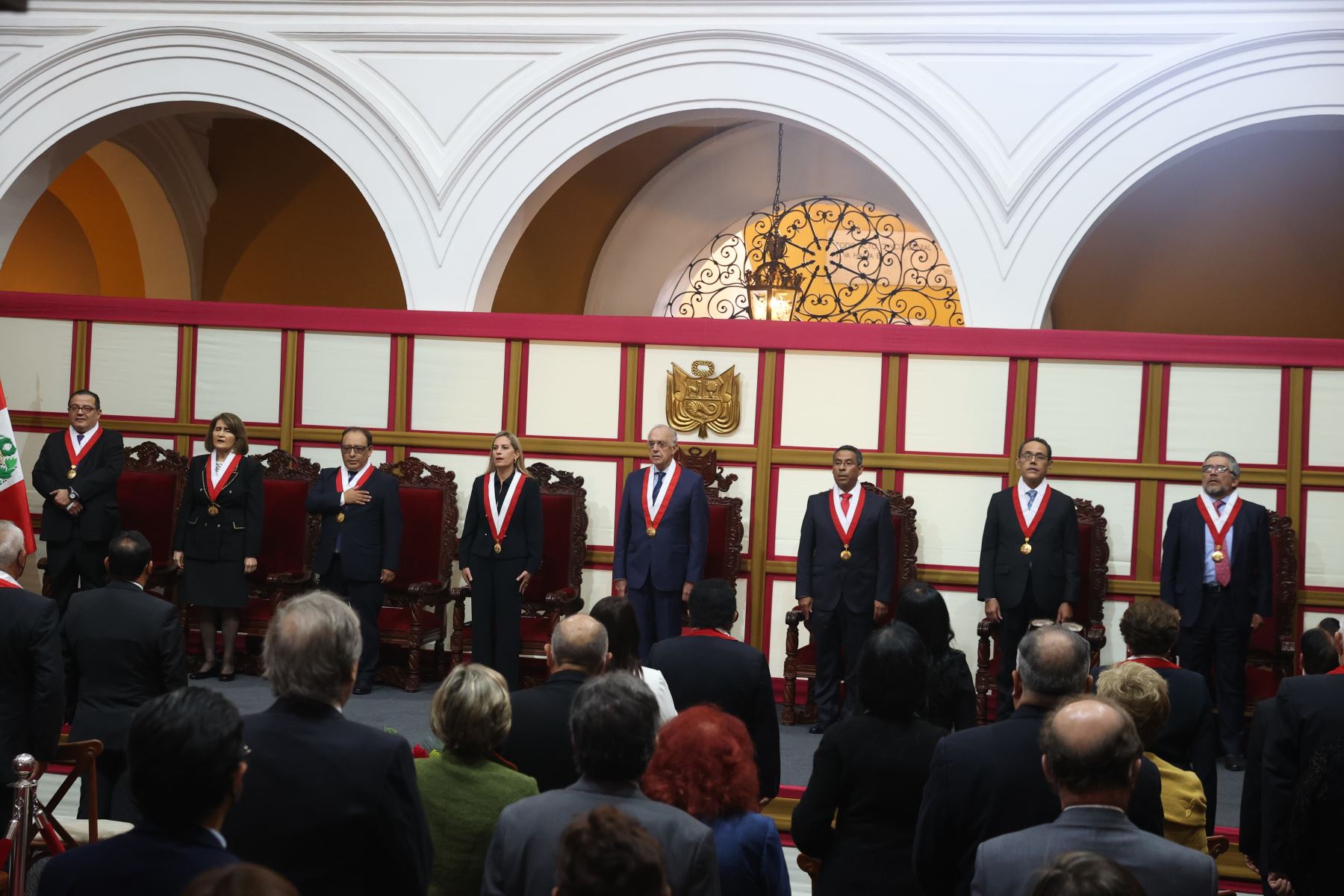 Presidente del Tribunal Constitucional, Augusto Ferrero preside la ceremonia de presentación de los nuevos miembros del TC. Foto: ANDINA/Melina Mejía