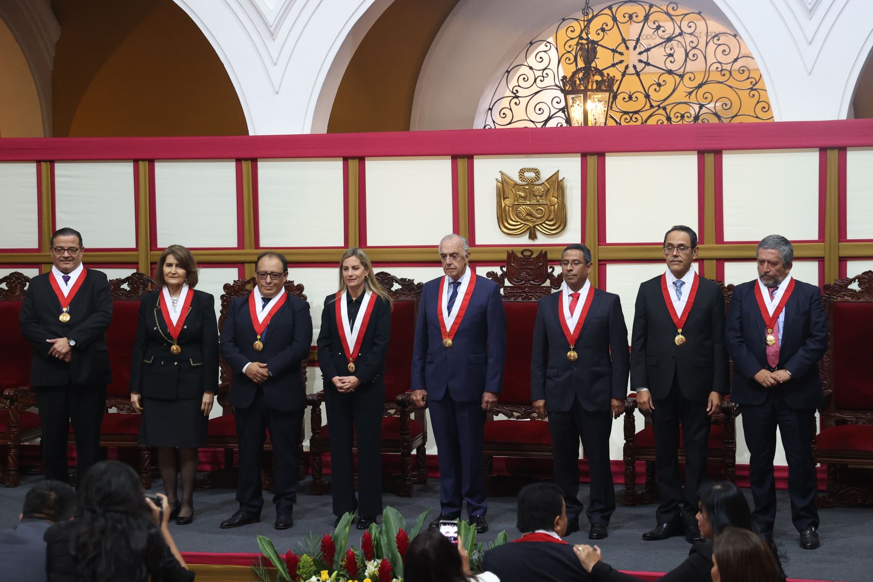 Presidente del Tribunal Constitucional, Augusto Ferrero preside la ceremonia de presentación de los nuevos miembros del TC. Foto: ANDINA/Melina Mejía