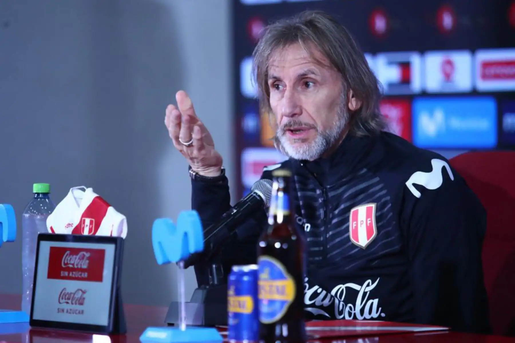 Técnico Ricardo Gareca en conferencia de prensa. ANDINA/Difusión
