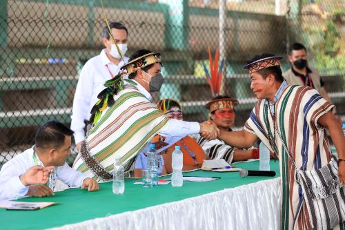 Presidente Pedro Castillo sostuvo reunión con más de 60 representantes de comunidades nativas en la región Pasco
