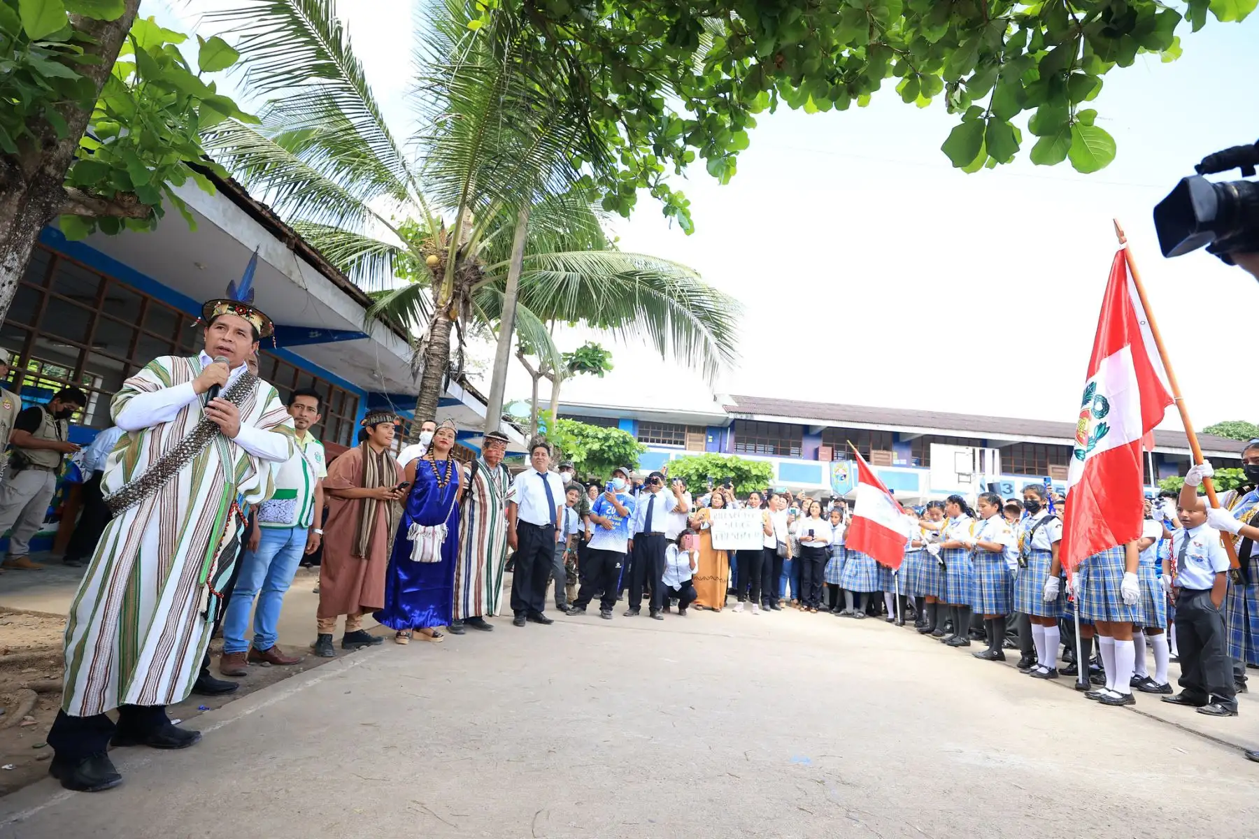 Presidente Pedro Castillo inspecciona la institución educativa integrada "Los Libertadores" en Pasco.
Foto: ANDINA/Prensa Presidencia