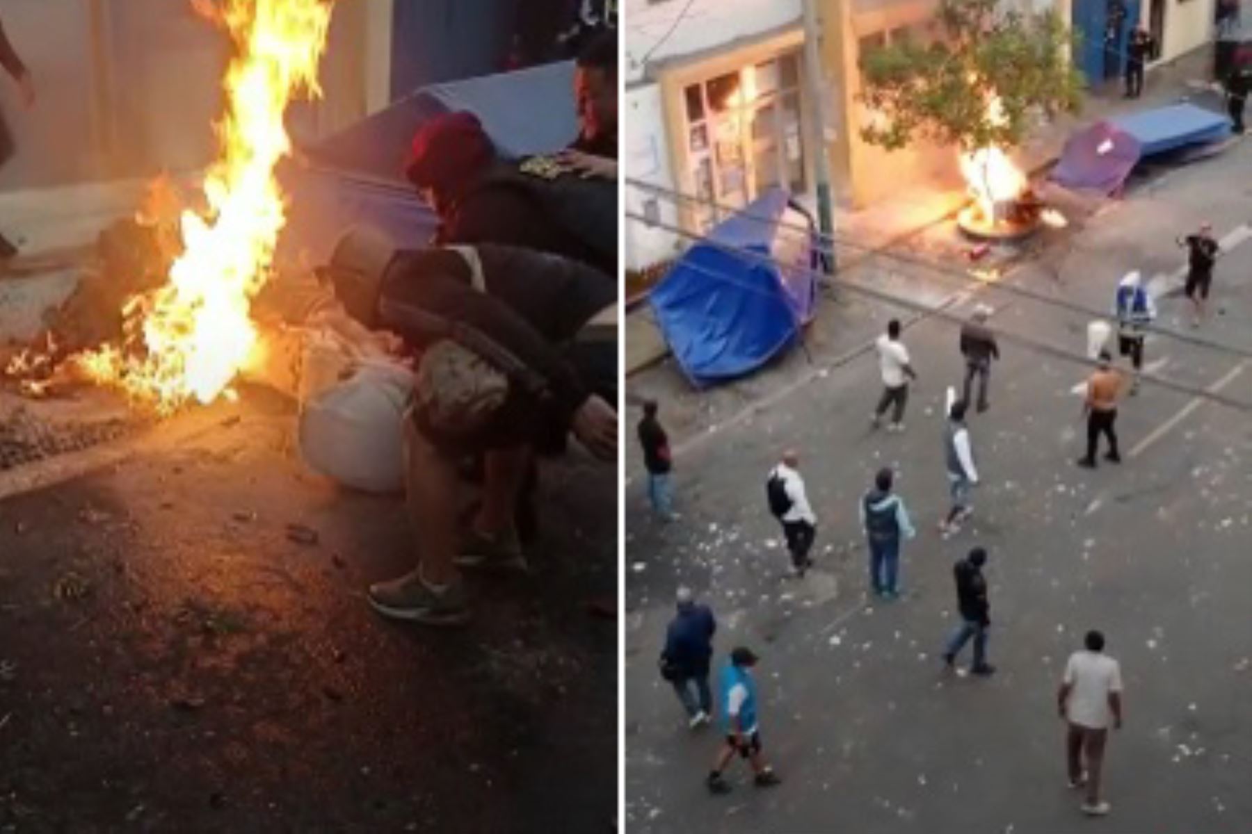 Enfrentamientos entre barras de Universitario y Cristal en San Borja causan destrozos. Captura TV