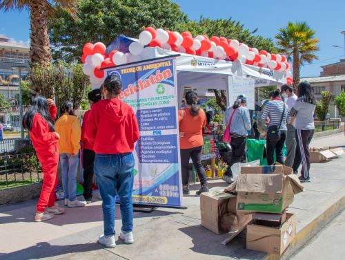 Huaraz recolecta más de 260 kilos de residuos aprovechables en primera reciclatón, una campaña ambiental organizada por la municipalidad provincial. ANDINA/Difusión