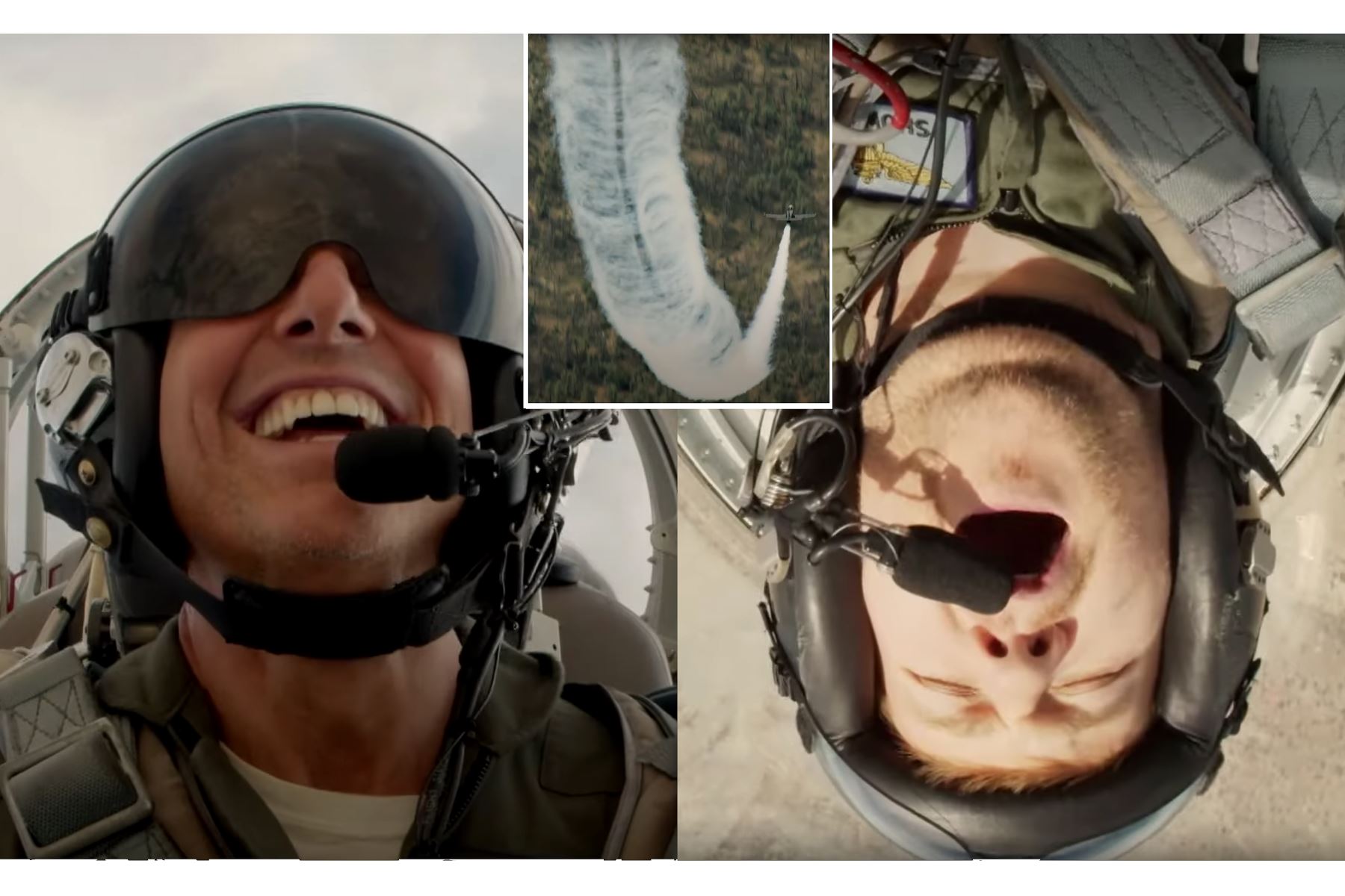 El taquillero actor Tom Cruise llevó al extremo al famoso conductor británico James Corden al pilotar un jet de combate como parte de la promoción de su nueva película Top Gun: Maverick. Foto: Composición con capturas de pantalla