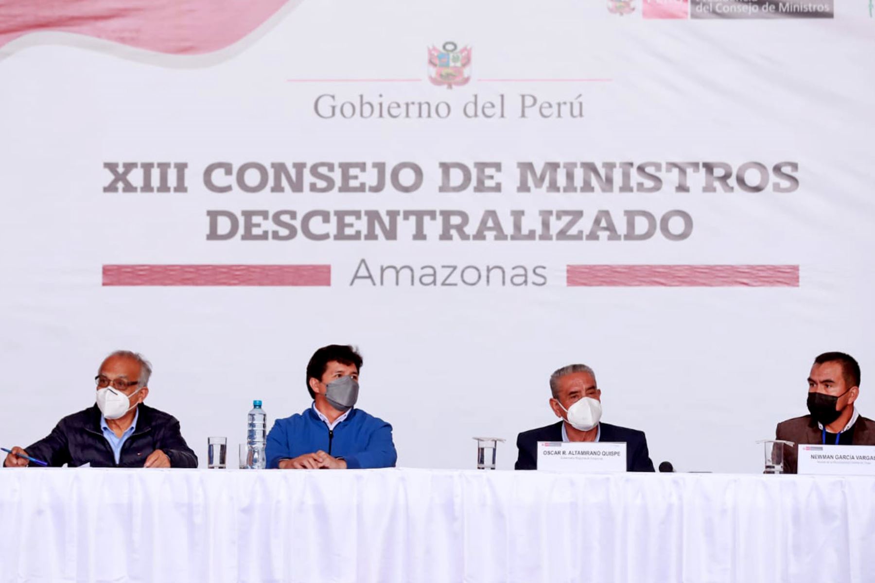 El presidente de la República, Pedro Castillo, lidera el XIII Consejo de Ministros Descentralizado en Amazonas. Foto: PCM