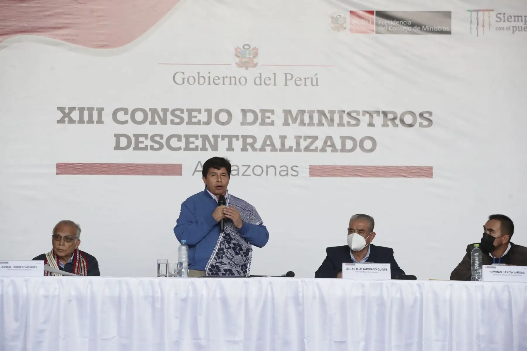 El presidente de la República, Pedro Castillo, lidera el XIII Consejo de Ministros Descentralizado en Amazonas. 
Foto: ANDINA/Presidencia Perú