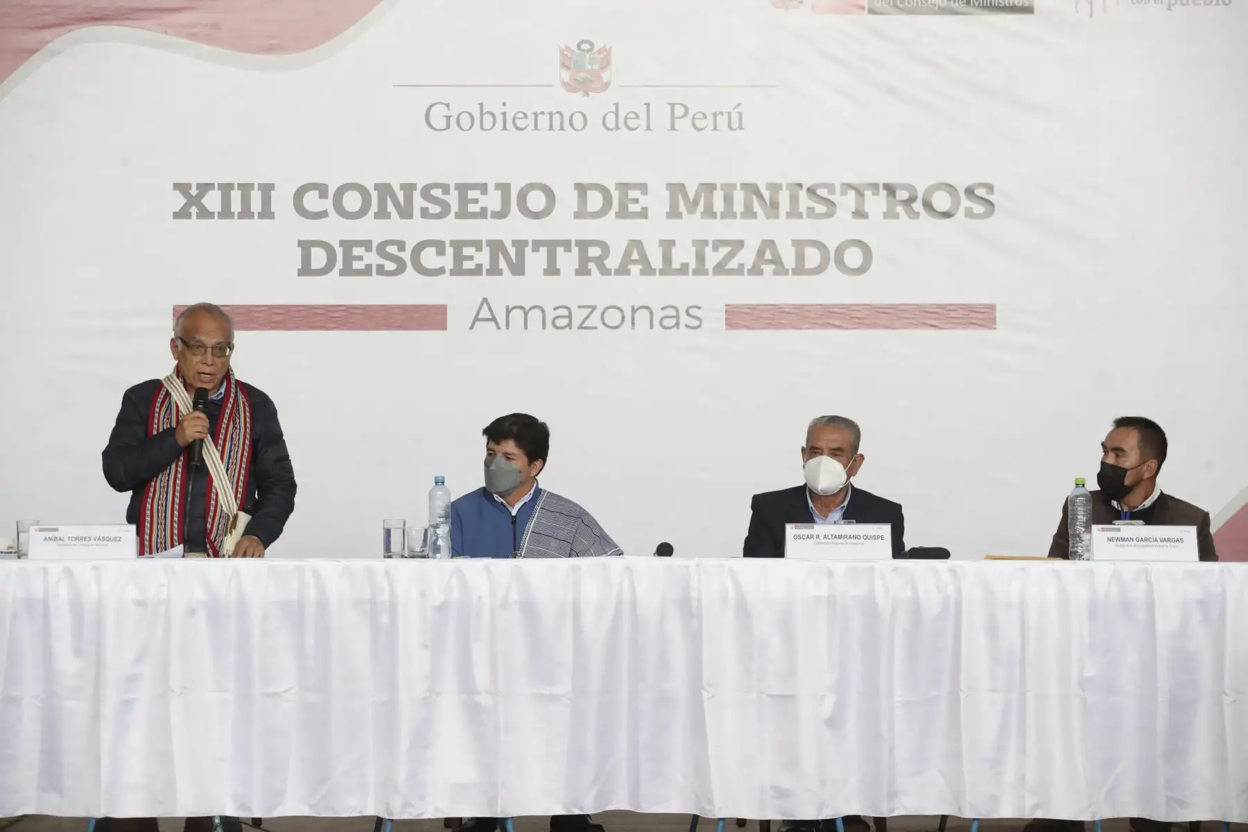 XIII Consejo de Ministros Descentralizado en Amazonas, con participación del premier Aníbal Torres, ministros de Estado, el gobernador regional, alcaldes y representantes de la sociedad civil. 
Foto: ANDINA/Presidencia Perú