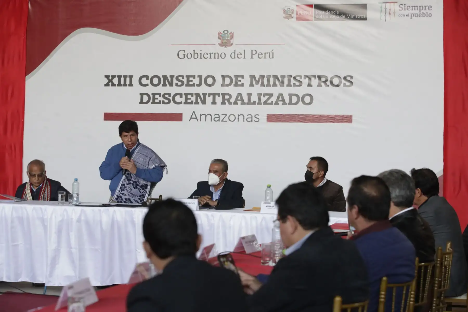El presidente de la República, Pedro Castillo, lidera el XIII Consejo de Ministros Descentralizado en Amazonas. 
Foto: ANDINA/Presidencia Perú