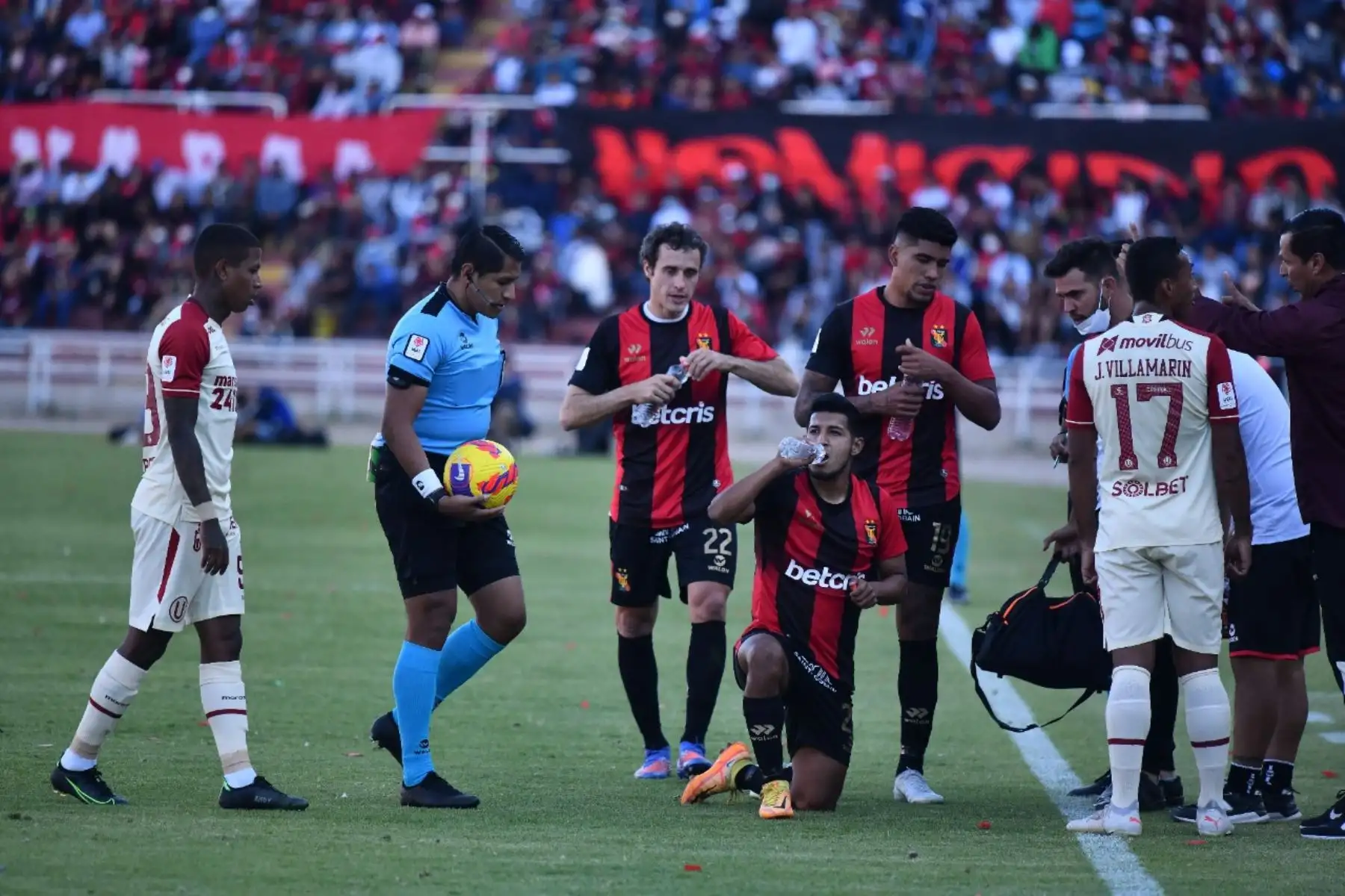 Universitario choca ante Melgar por la fecha 16 de la Liga 1, en el estadio de la UNSA, en Arequipa. Foto: Cortesía Diego Ramos