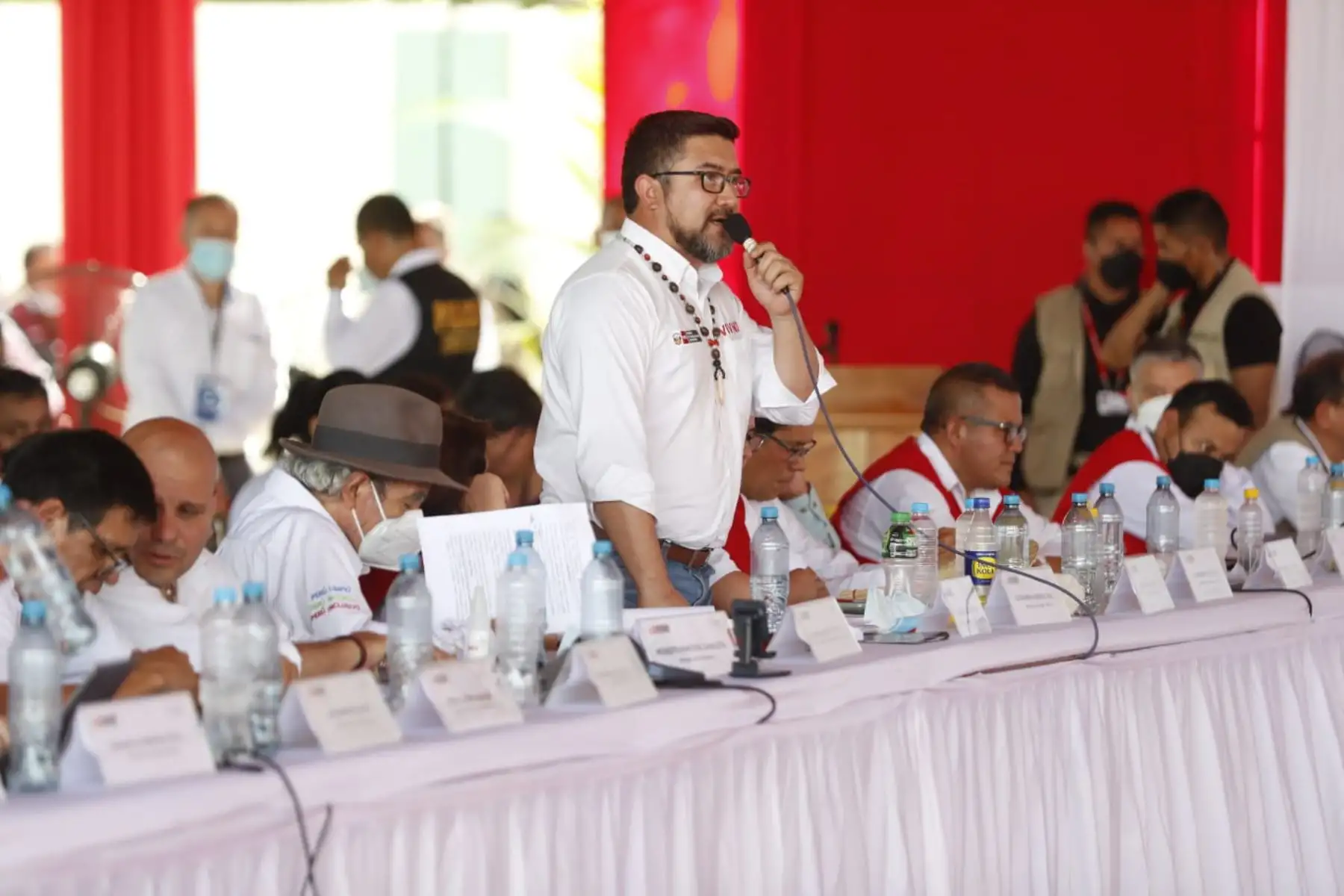 El ministro de Vivienda, Construcción y Saneamiento, Geiner Alvarado, participa en el XIV Consejo de Ministros Descentralizado en la región Loreto. Foto: MVCS