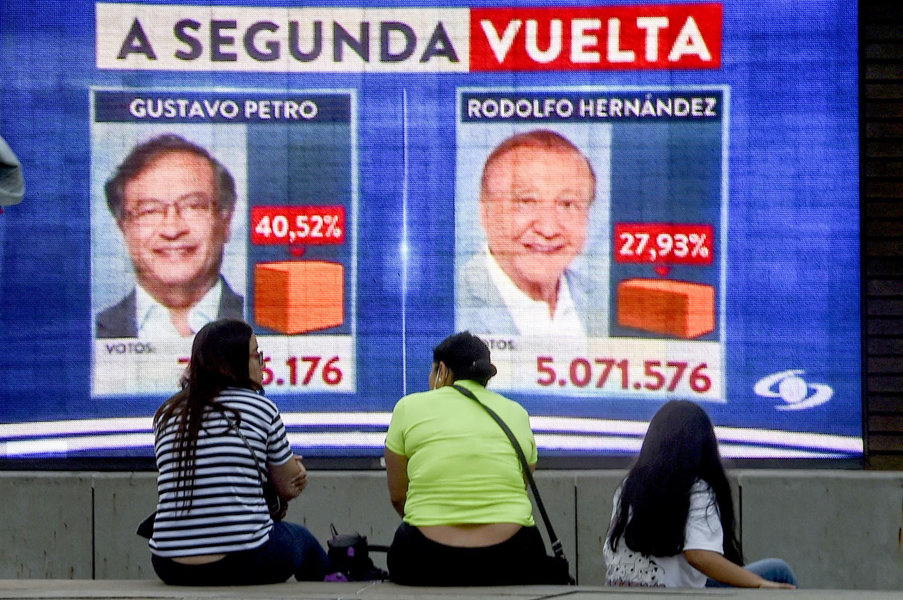 Petro (62 años) y Hernández (77) llegaron a la segunda vuelta arropados en los anhelos de cambio y renegando de la corrupción. Foto: AFP