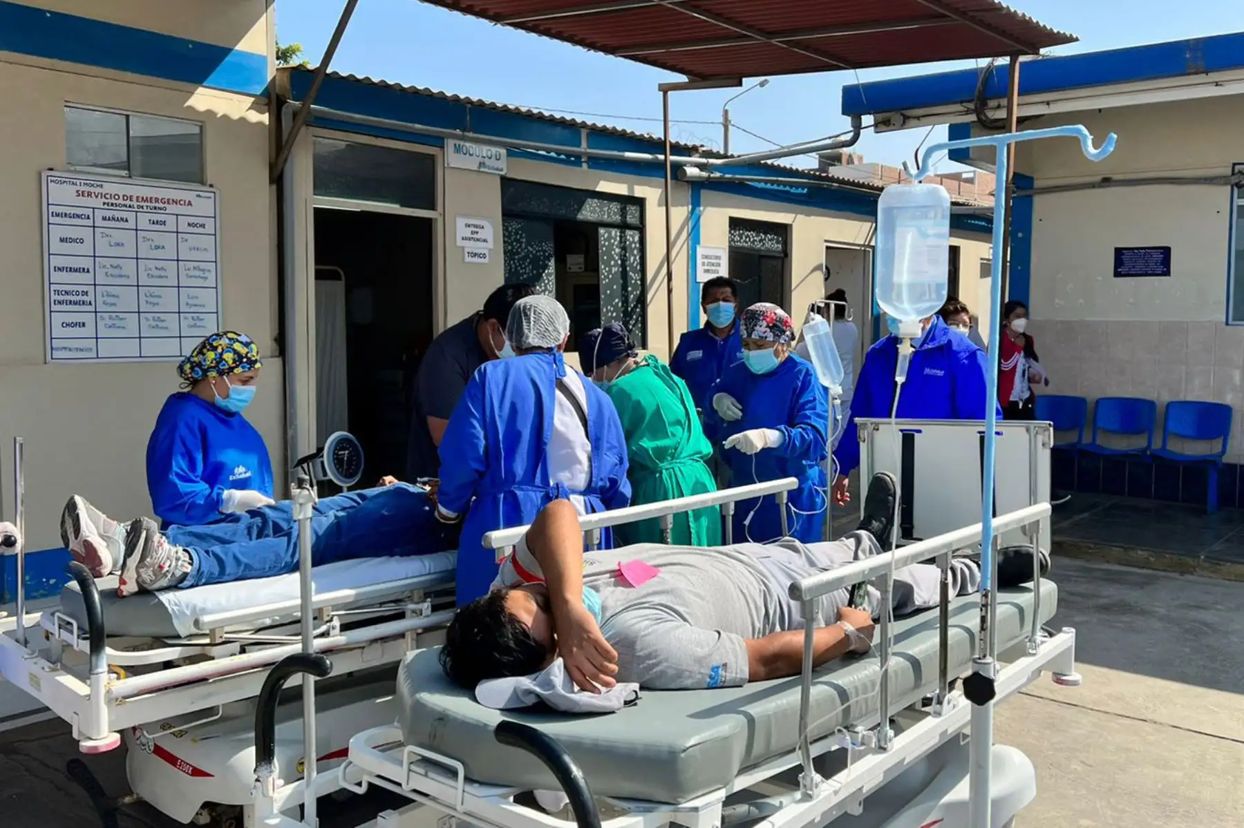 Pacientes y personal médico, participan en el Simulacro Nacional Multipeligro, en todos los hospitales de EsSalud. Foto: ANDINA/ EsSalud