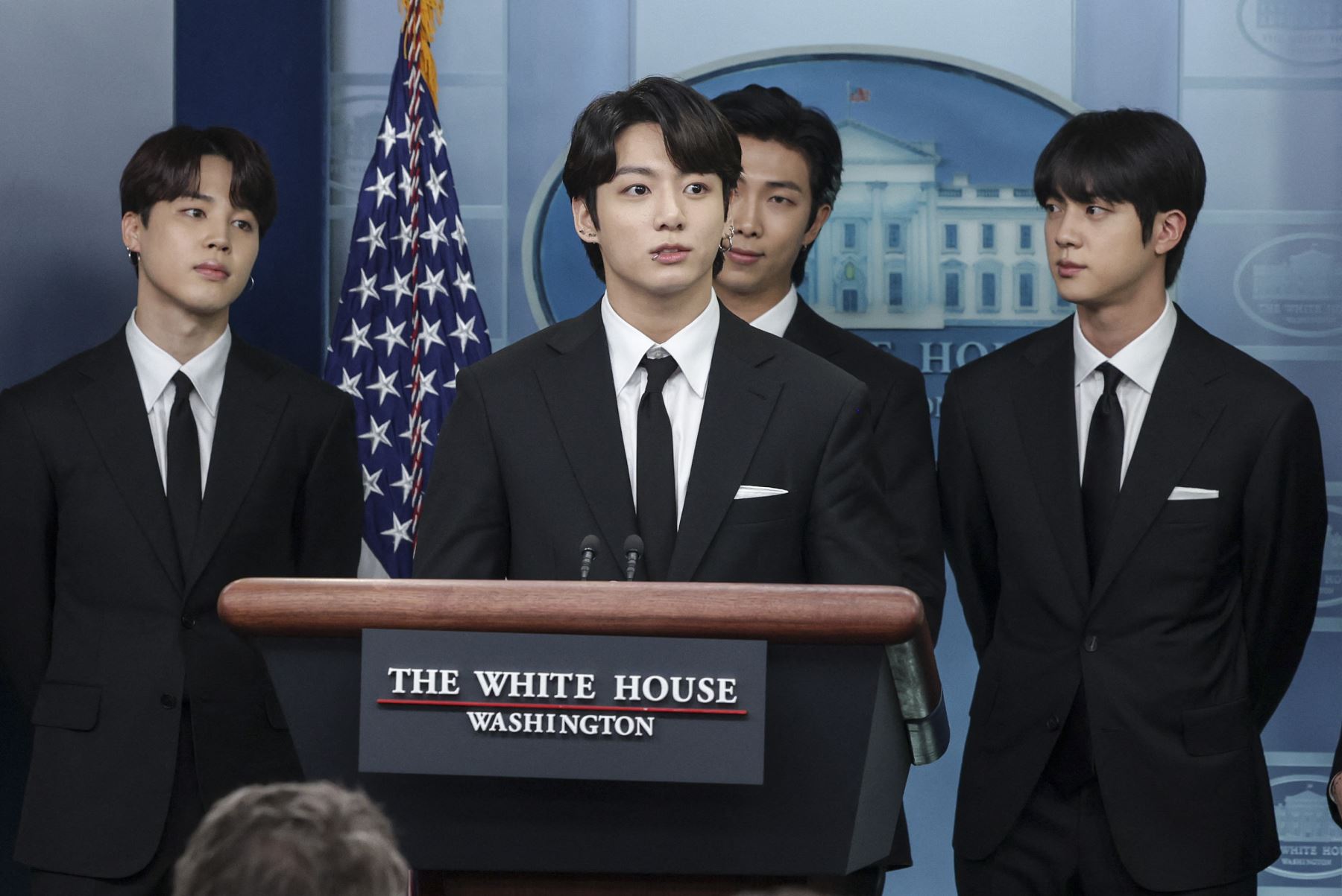 La Casa Blanca considera a los miembros de BTS como "embajadores de la juventud que difunden un mensaje de esperanza y positividad en todo el mundo". Foto: AFP