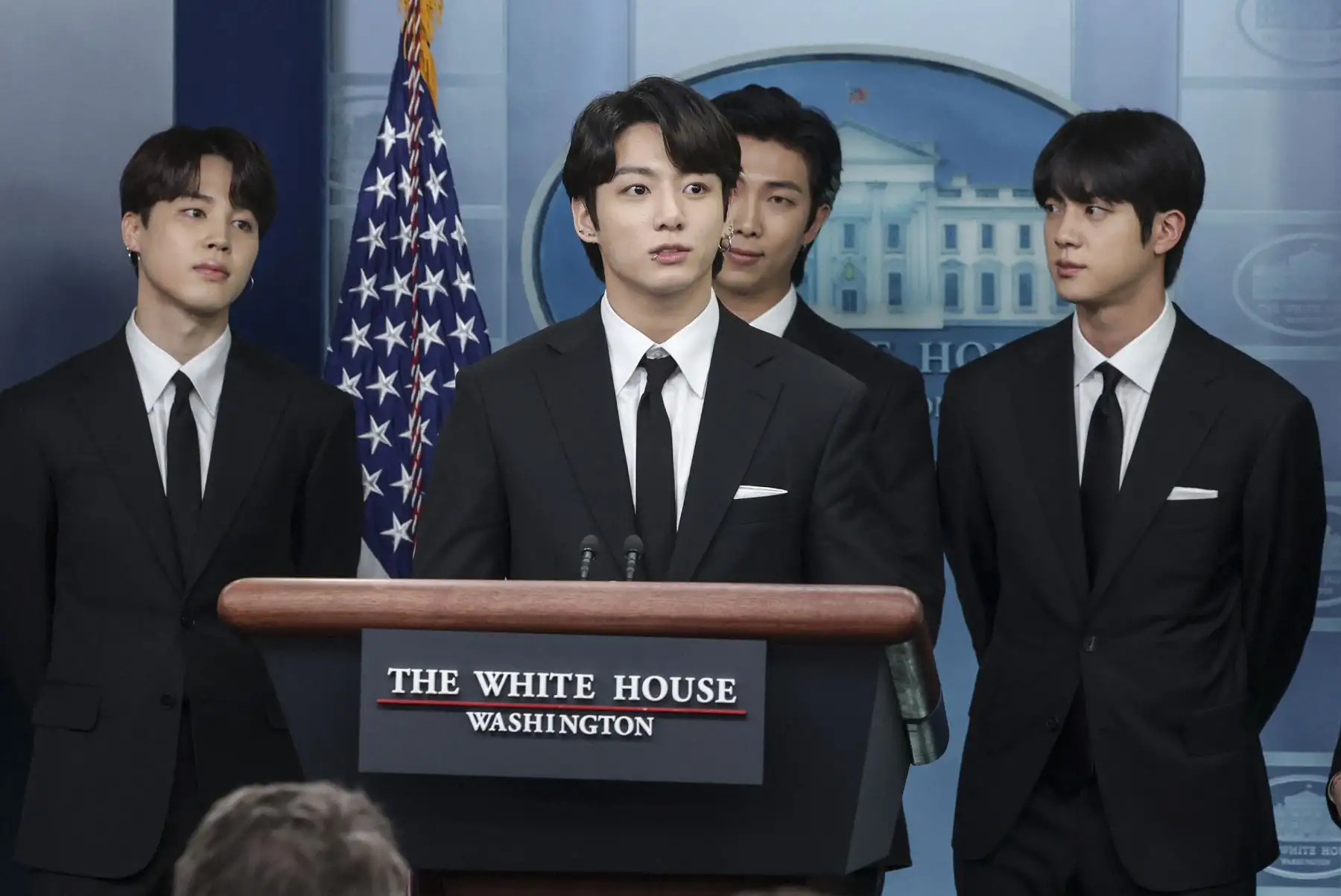 La Casa Blanca considera a los miembros de BTS como "embajadores de la juventud que difunden un mensaje de esperanza y positividad en todo el mundo". Foto: AFP