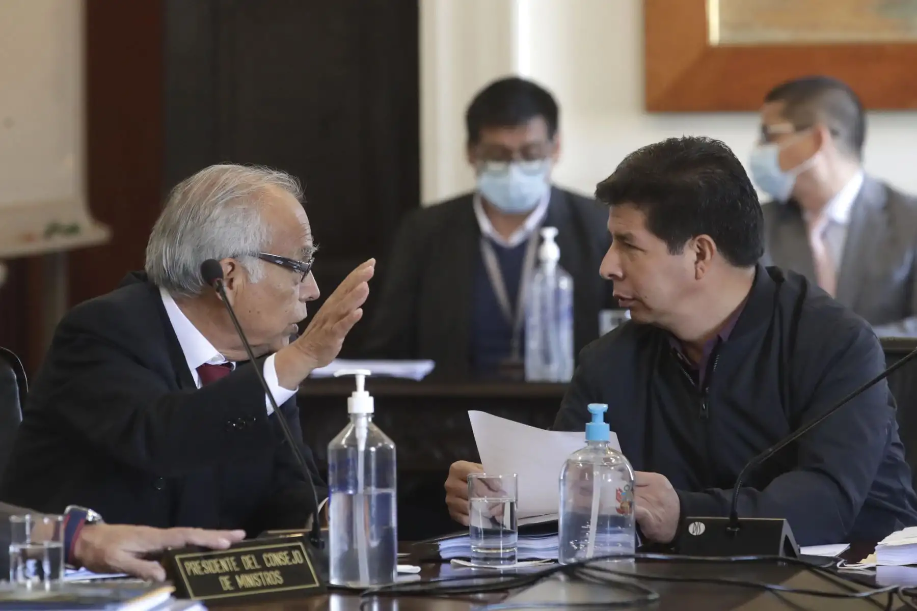 El presidente Pedro Castillo lidera una nueva sesión del Consejo de Ministros en la sede de Palacio de Gobierno. Foto: ANDINA/ Prensa Presidencia