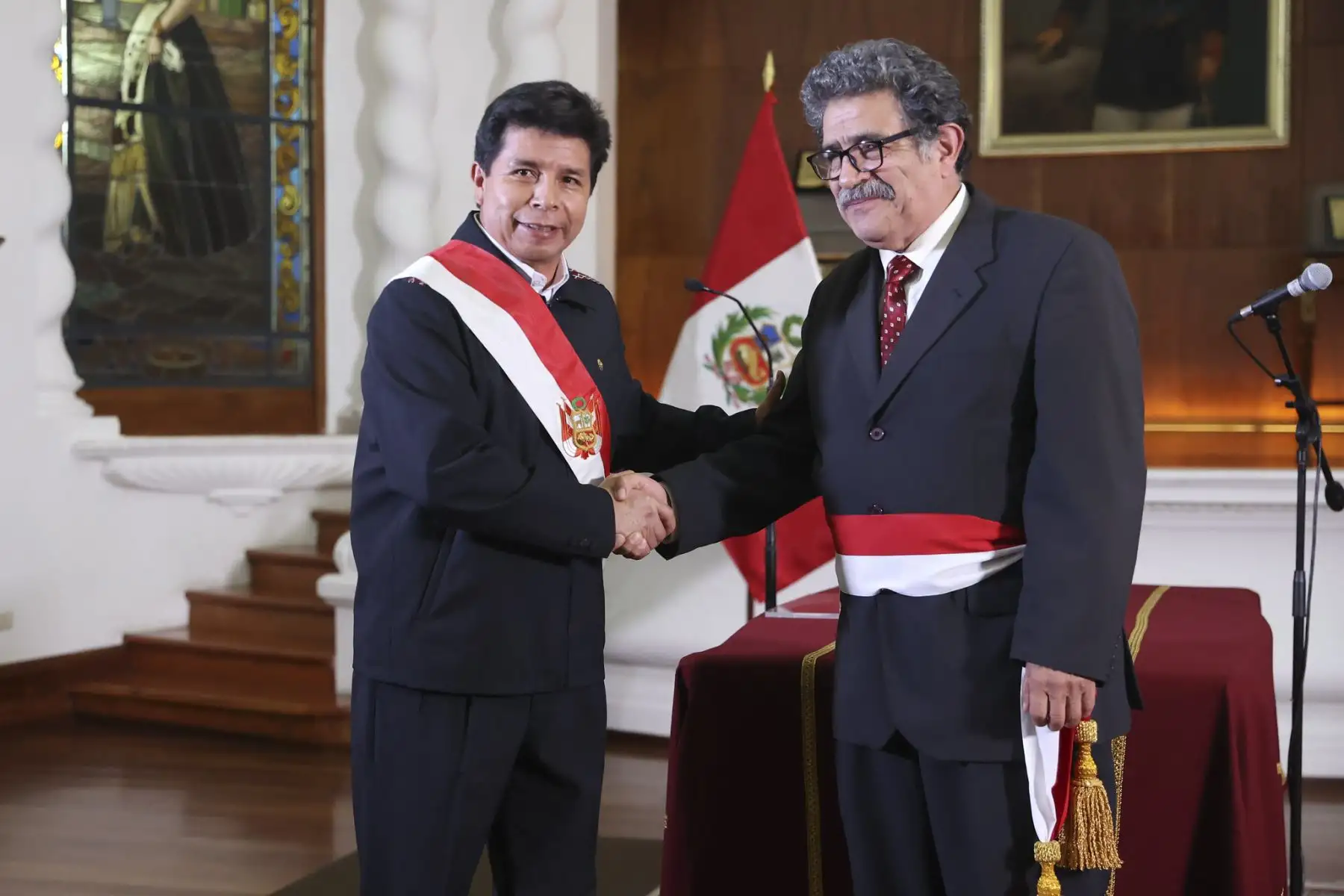 Presidente Pedro Castillo toma juramento a Andrés Alencastre como ministro de Desarrollo Agrario y Riego.
Foto: ANDINA/ Prensa Presidencia