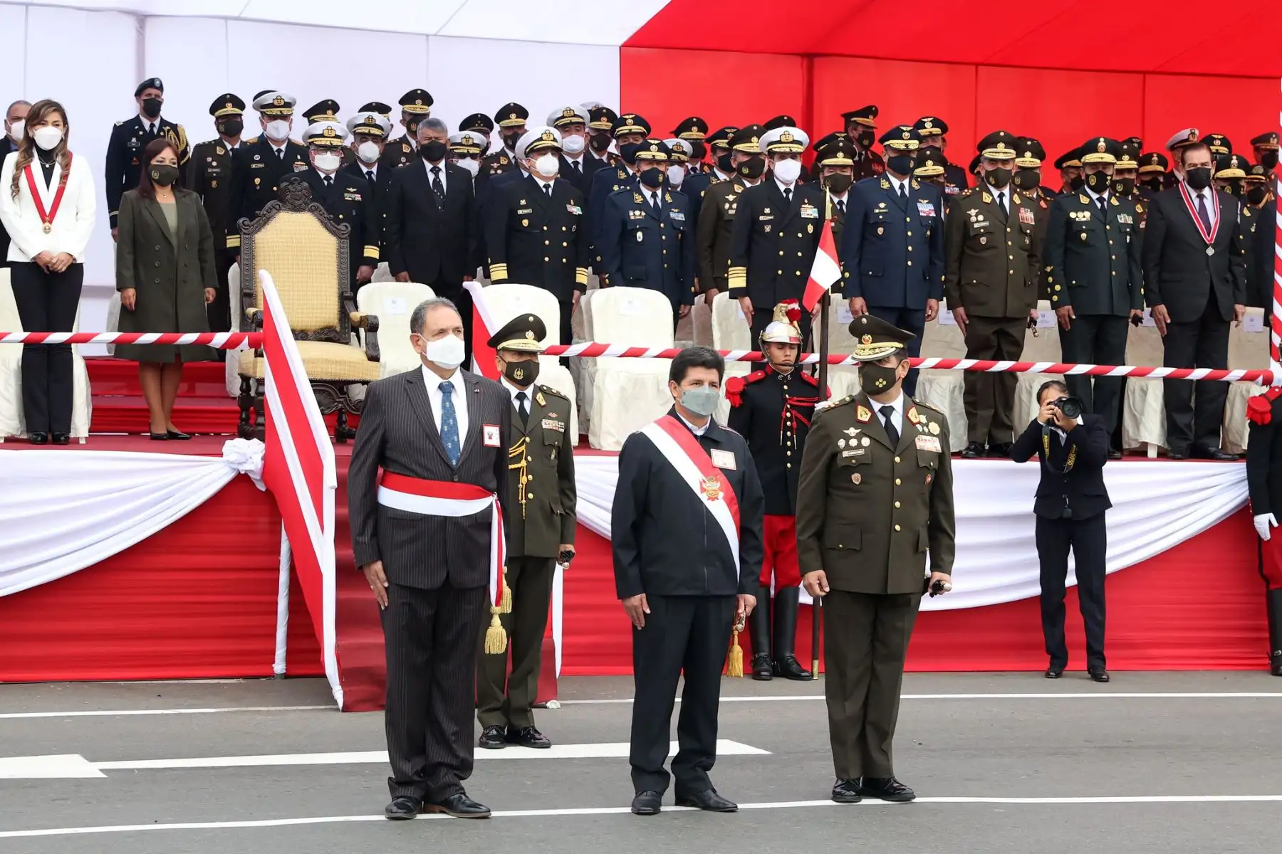 Presidente Pedro Castillo lideró ceremonia por el 142 aniversario de la Batalla de Arica.
Foto: ANDINA/Prensa Presidencia