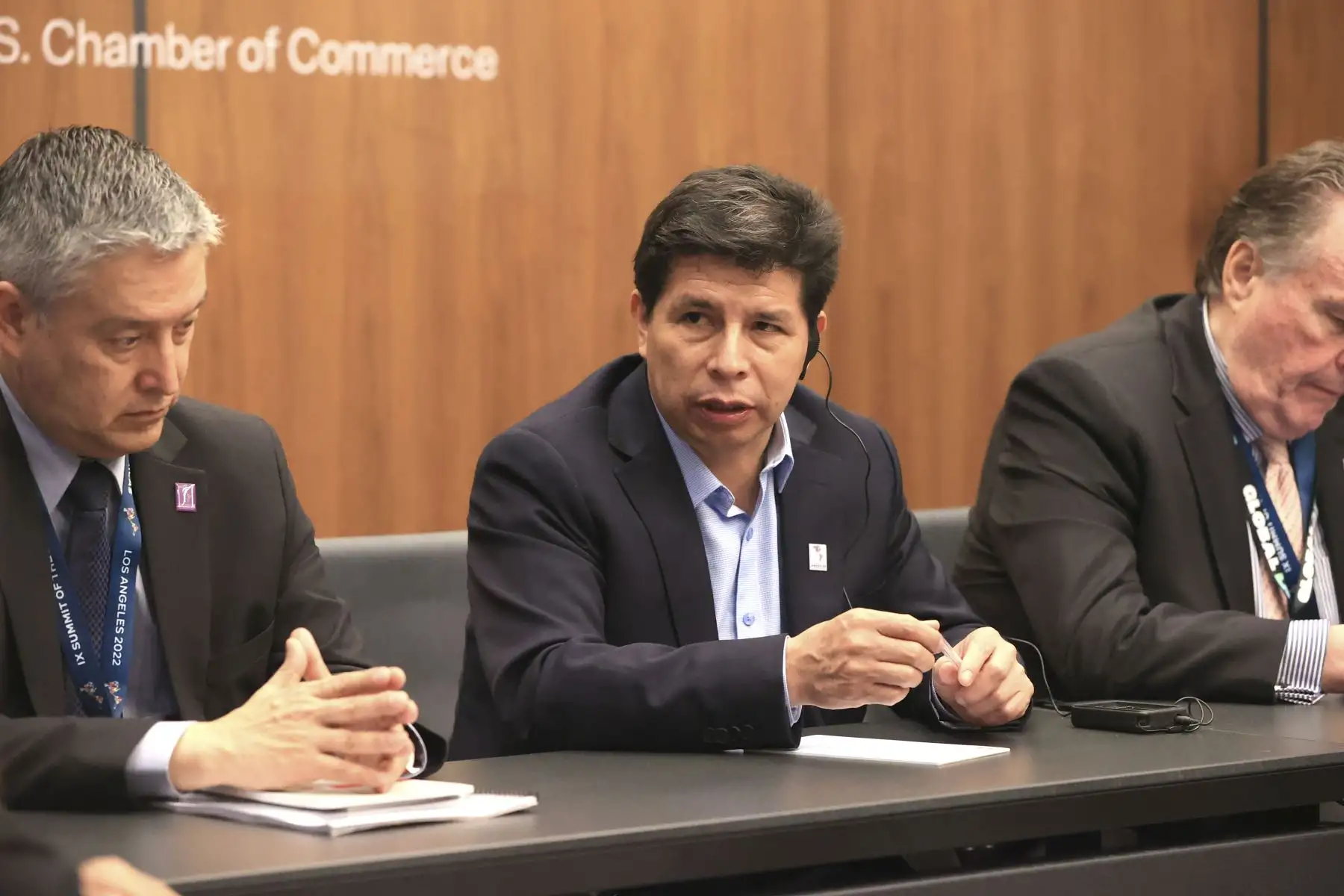 Presidente de la República sostuvo reuniones bilaterales con representantes de diferentes empresas transnacionales. En esta reunión participaron directivos de Pfizer, Procter & Gamble, Merck y Amazon. Foto: ANDINA/Presidencia Perú