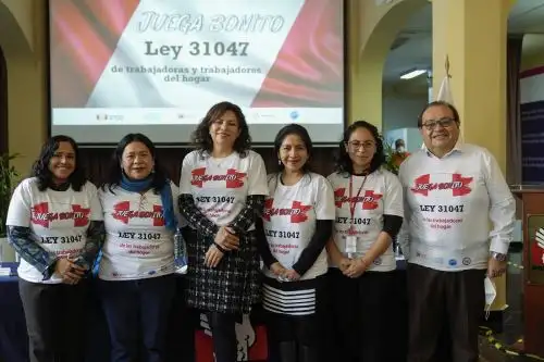 Presentación de la campaña "Juega Bonito" para hacer respetar los derechos de las personas que trabajan en los hogares. Foto: Cortesía.