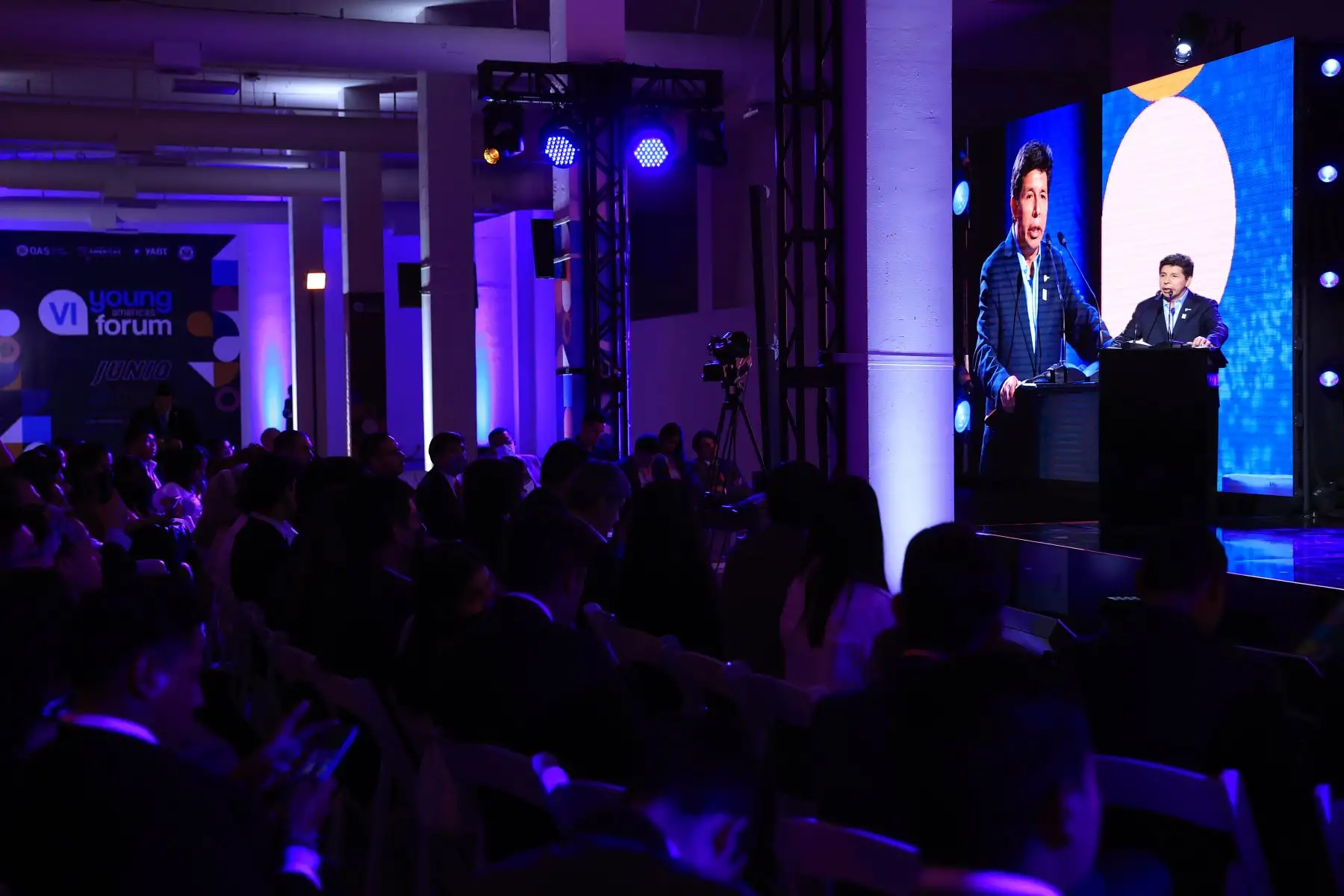 Presidente Pedro Castillo intervino en el VI Foro de los Jóvenes de las Américas, que reúne a jóvenes de diversos países. Foto: ANDINA/Prensa Presidencia