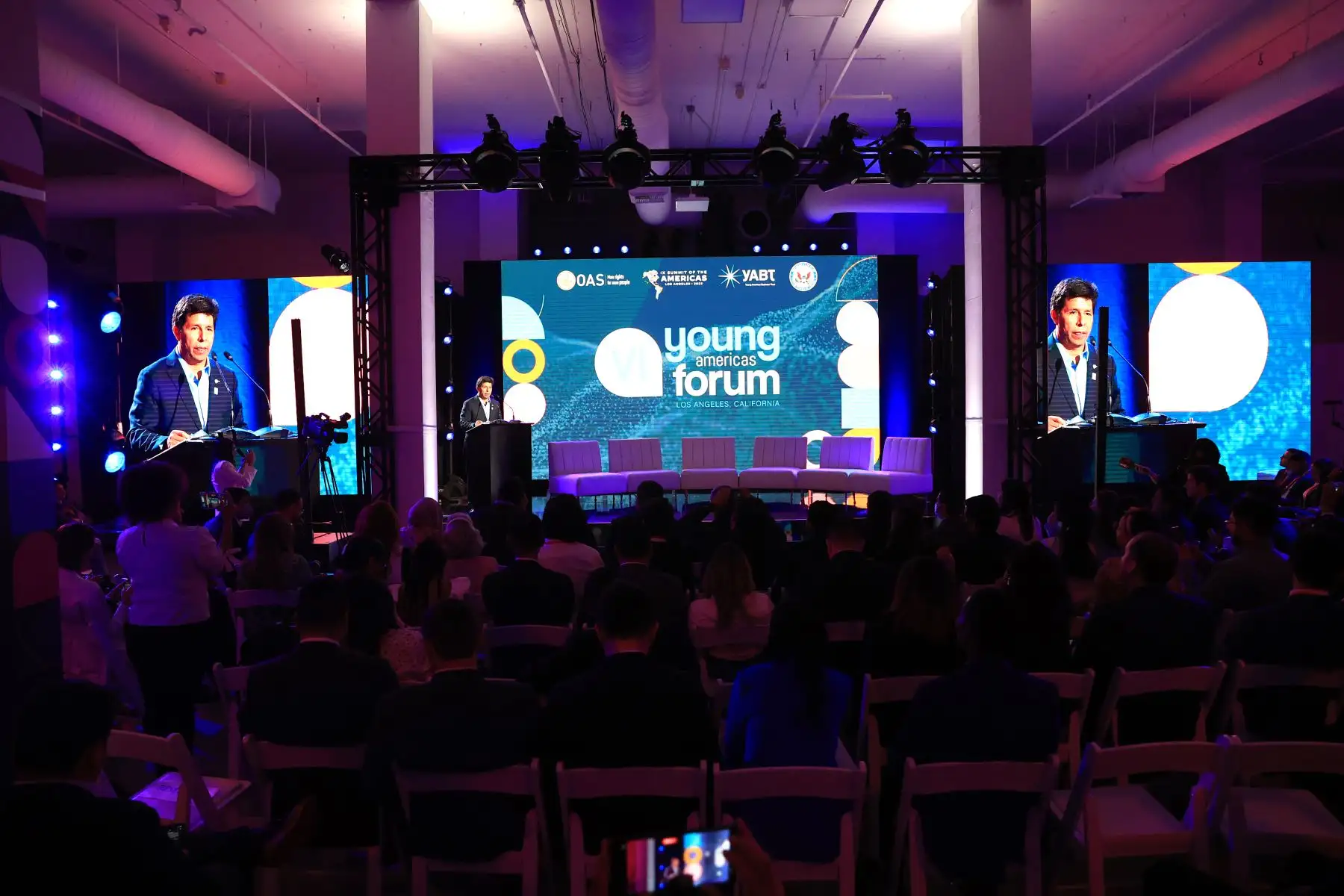 Presidente Pedro Castillo intervino en el VI Foro de los Jóvenes de las Américas, que reúne a jóvenes de diversos países. Foto: ANDINA/Prensa Presidencia