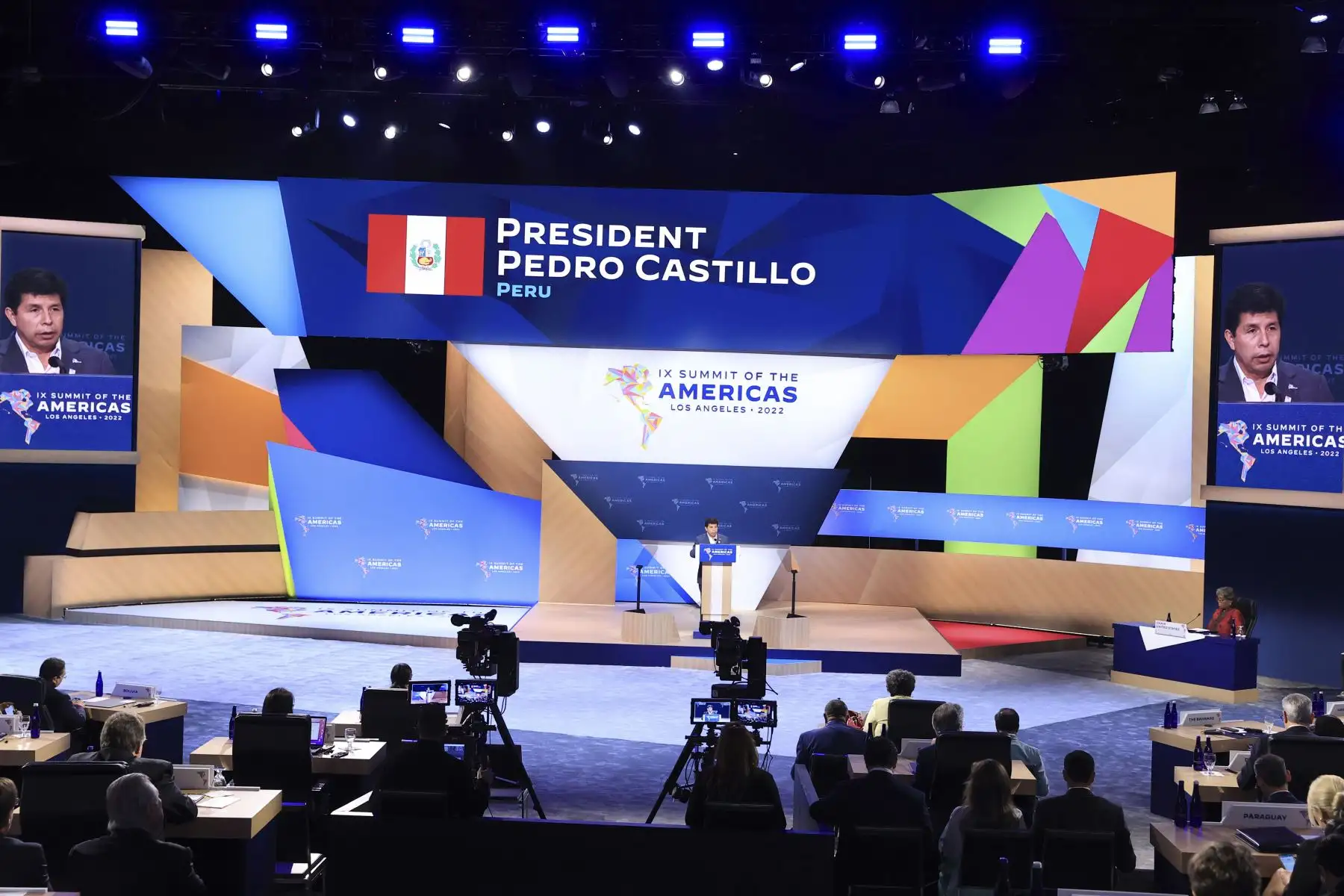 Presidente de la República, Pedro Castillo, participó en la segunda sesión Plenaria de Líderes de la IX Cumbre de las Américas. El mandatario expuso propuestas en temas de migración, democracia, y medidas económicas. Foto: ANDINA/Presidencia Perú