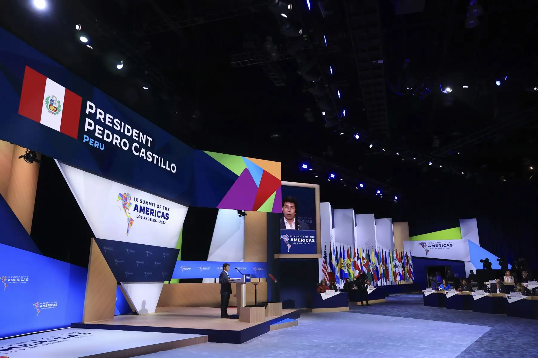 Presidente de la República, Pedro Castillo, participó en la segunda sesión Plenaria de Líderes de la IX Cumbre de las Américas. El mandatario expuso propuestas en temas de migración, democracia, y medidas económicas. Foto: ANDINA/Presidencia Perú