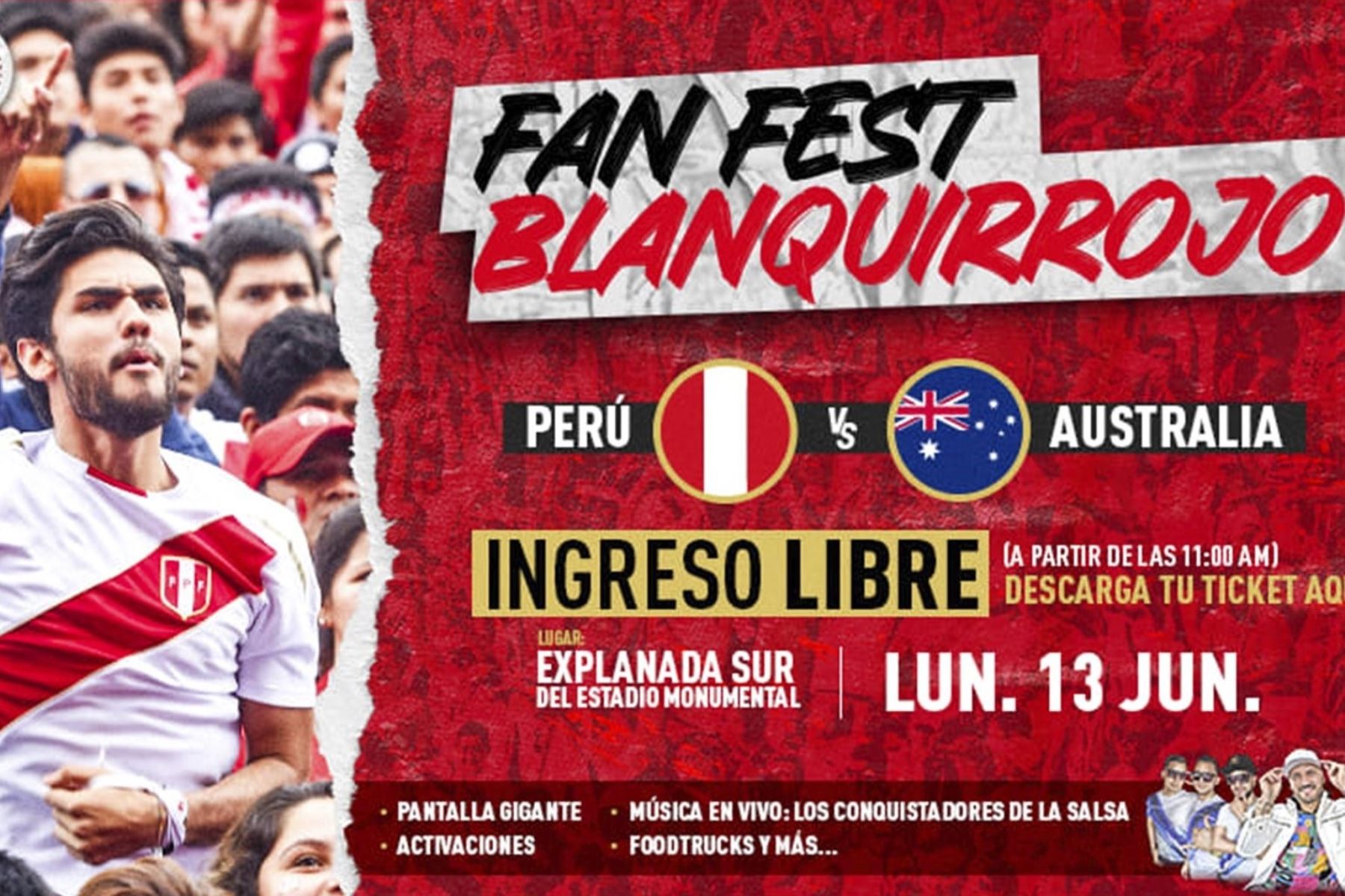 Fan Fest Blanquirrojo: Evento instalará pantalla gigante en el Monumental para ver repechaje Perú-Australia.