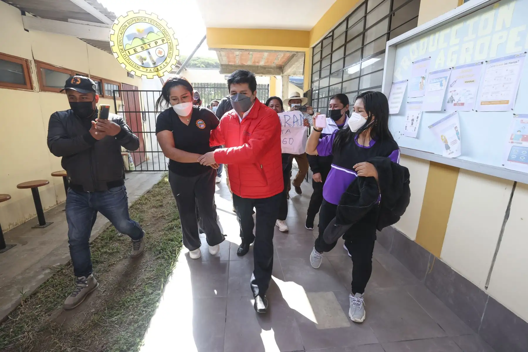 Presidente, Pedro Castillo, inspecciona el colegio Nuestra Señora de Guadalupe y el IESTP Pacarán, en el distrito de Pacarán, provincia de Cañete. Foto: ANDINA/ Prensa Presidencia
