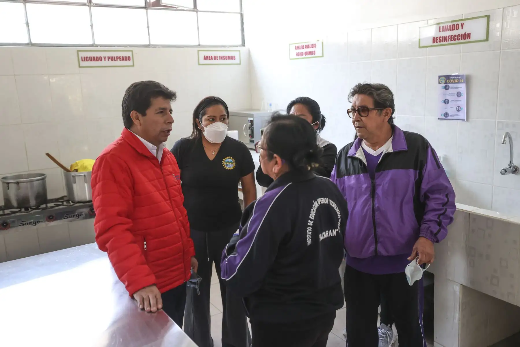 Presidente, Pedro Castillo, inspecciona el colegio Nuestra Señora de Guadalupe y el IESTP Pacarán, en el distrito de Pacarán, provincia de Cañete. Foto: ANDINA/ Prensa Presidencia