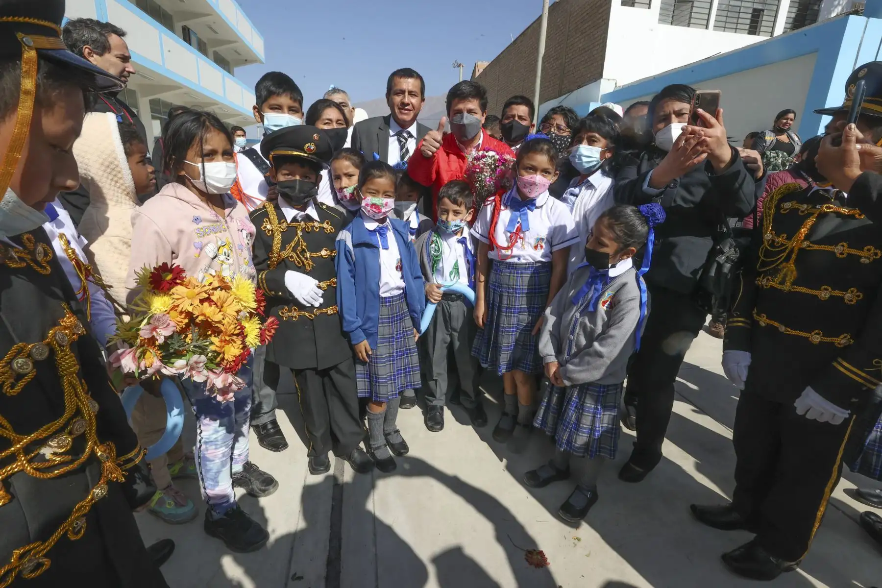 Presidente, Pedro Castillo, inspecciona el colegio Nuestra Señora de Guadalupe y el IESTP Pacarán, en el distrito de Pacarán, provincia de Cañete. Foto: ANDINA/ Prensa Presidencia