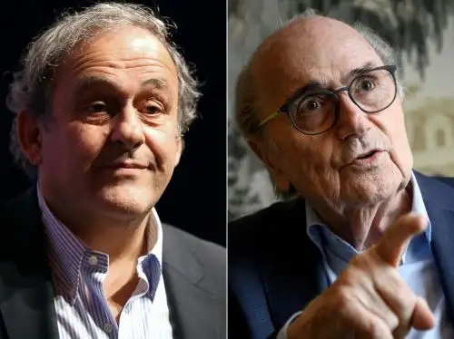 El exfutbolista Michel Platini y el expresidente de la FIFA Sepp Blatter son acusados de estafar al fútbol