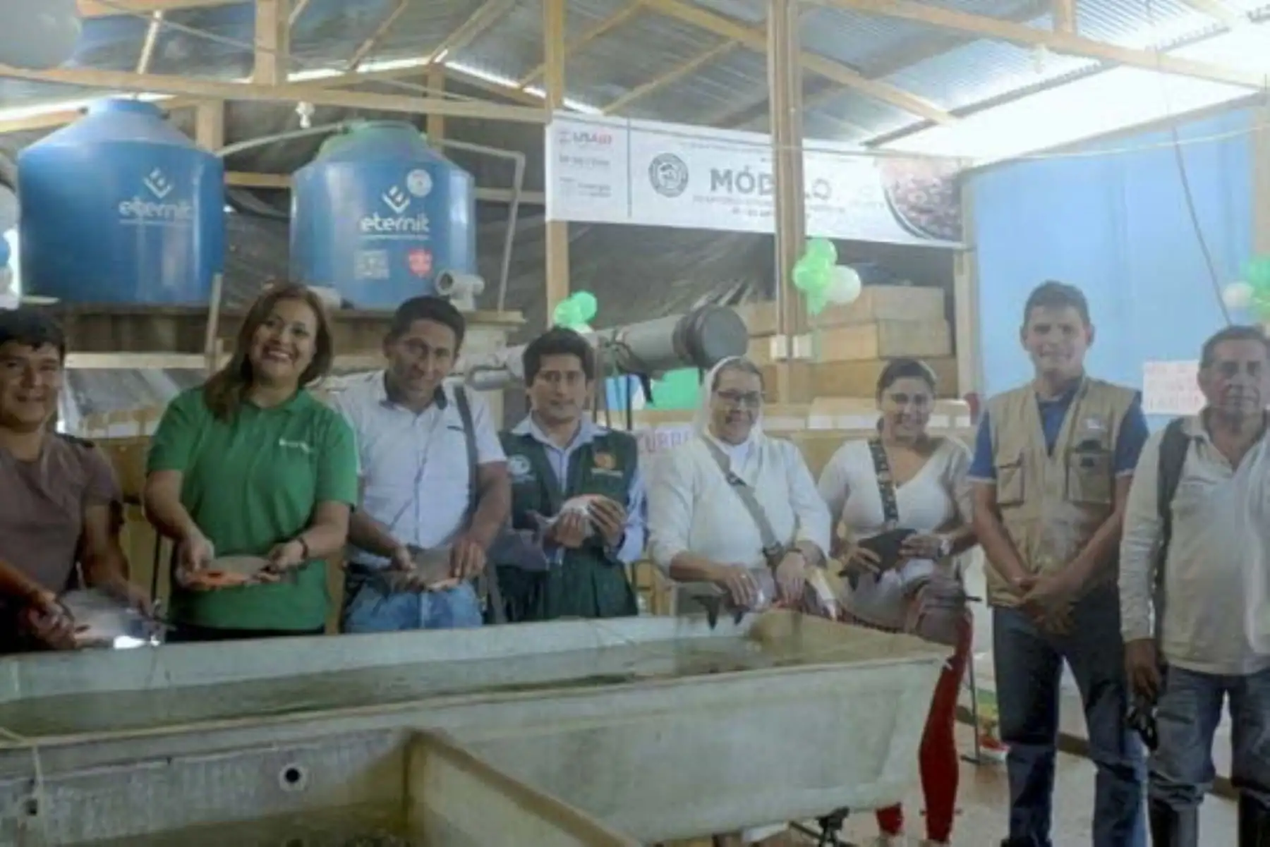 El módulo de producción de peces amazónicos fue financiado por Devida a través de equipamiento menor. Foto: ANDINA/Difusión