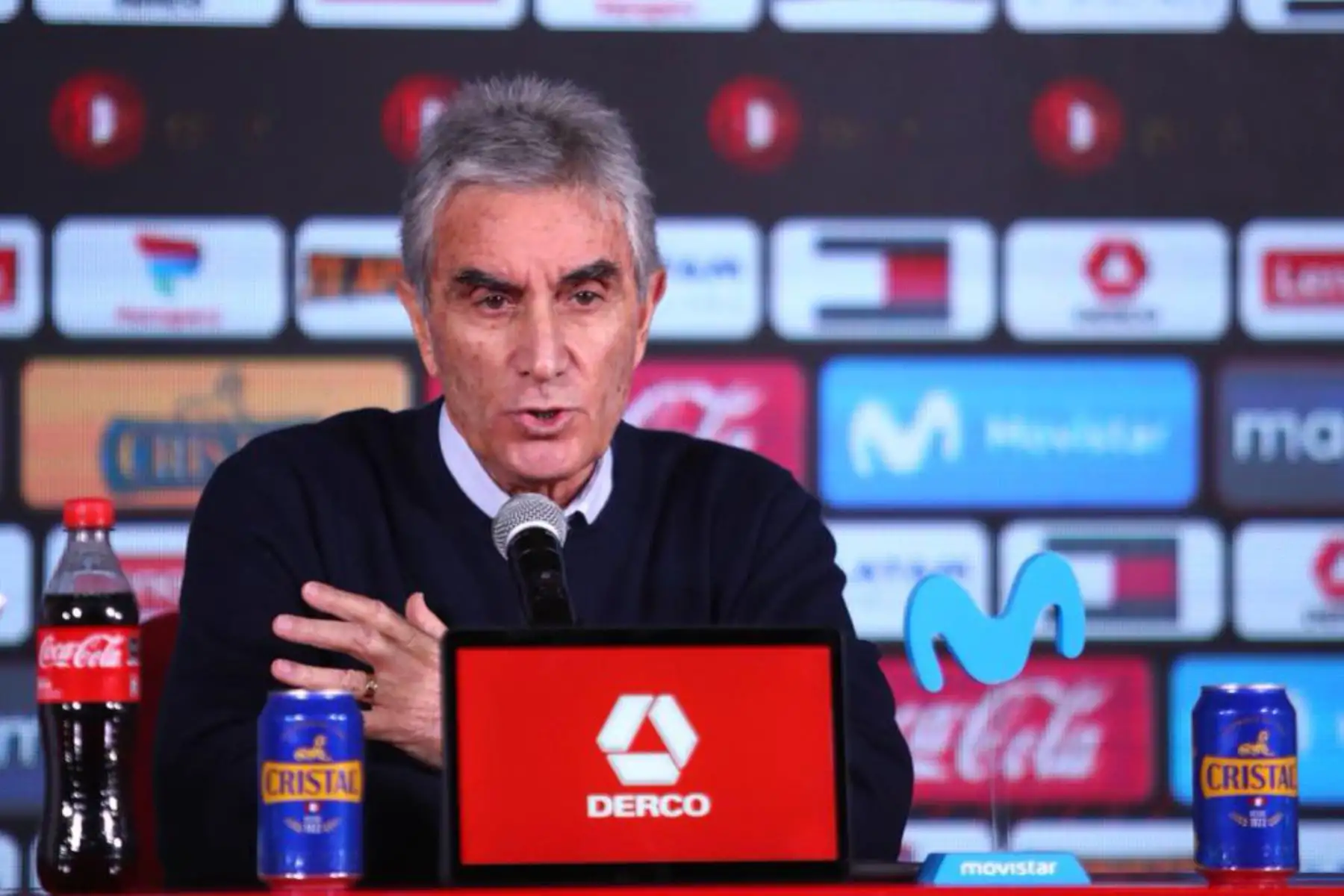 Conferencia de prensa del director deportivo de la Federación Peruana de Fútbol (FPF), Juan Carlos Oblitas. Foto: FPF