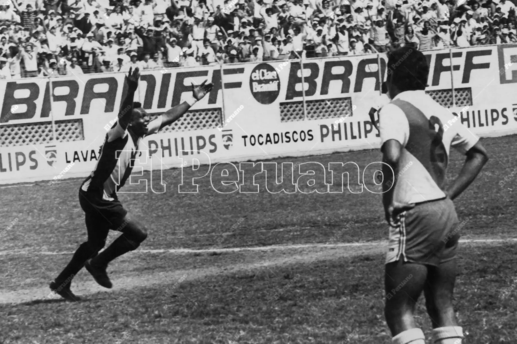 Lima - 16 diciembre 1973 / En una tarde que hizo recordar al "Tanque de Casma", Pedro Pablo "Perico" León anotó los dos goles con los que Alianza Lima derrotó 2-1 a Deportivo Municipal. Foto: Archivo Histórico de El Peruano