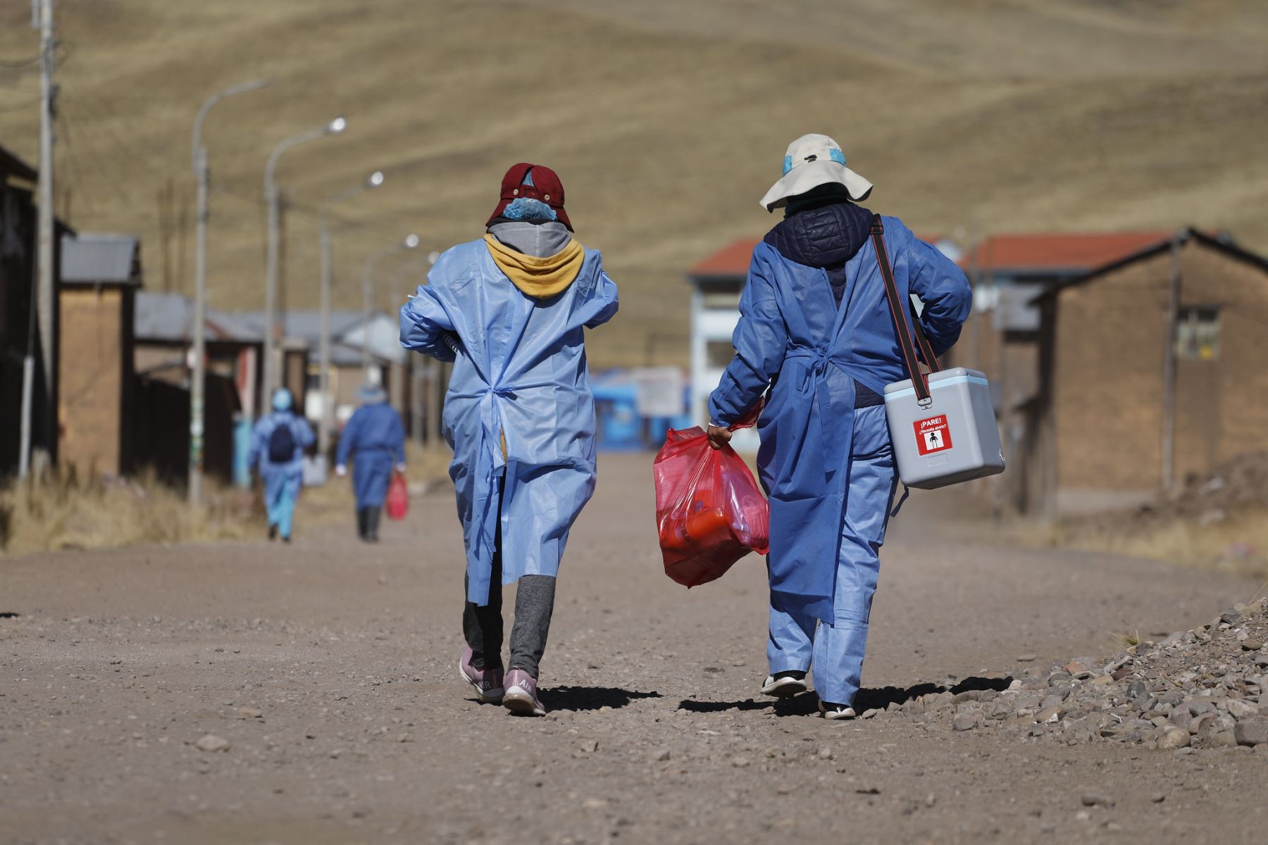 El personal de salud llevó vida y protección a los pobladores que viven al pie del cerro de Sillapacca, en la región Puno. Foto: ANDINA/Minsa