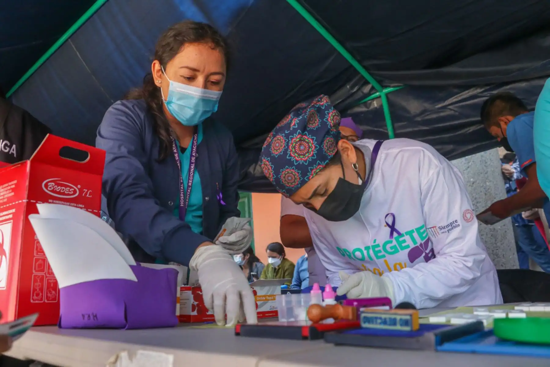 Minsa, a través de la DIRESA  Ayacucho organiza el  lanzamiento de campaña  por el Día Nacional de la lucha contra la Hepatitis B. Para proteger a la población frente a esta enfermedad, La actividad se realizó en la Plaza Mayor de Huamanga, en Ayacucho.
Foto: Minsa