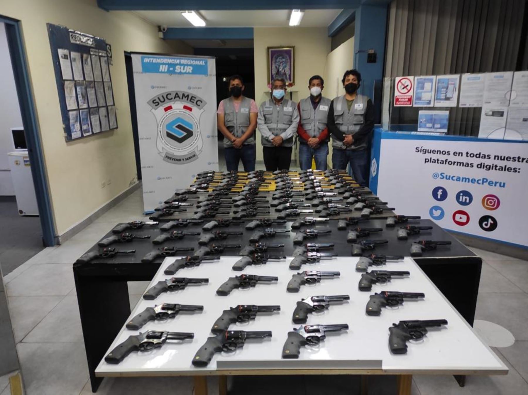 Arequipa: Sucamec incauta 96 armas de fuego a empresa que operaba sin autorización.
