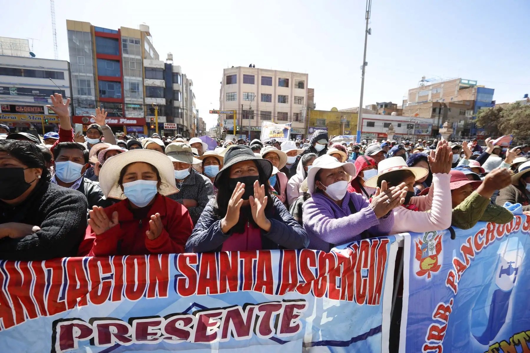 Presidente, Pedro Castillo, participa en el primer encuentro por el desarrollo de la región Puno, que se realiza en la plaza de Armas de la ciudad de Juliaca. Foto: ANDINA/Presidencia Perú