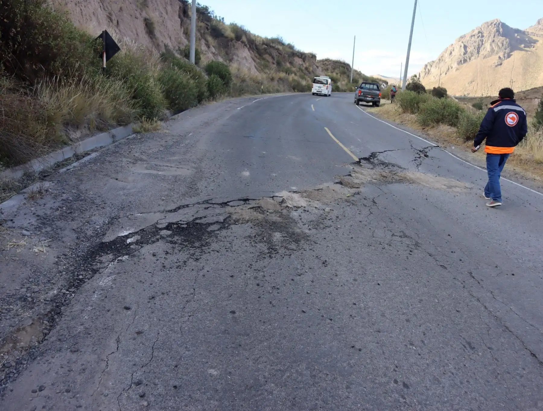 El COER Arequipa evalúa una posible falla geológica en el sector de Chivay, ubicado en la provincia de Caylloma. ANDINA/Difusión