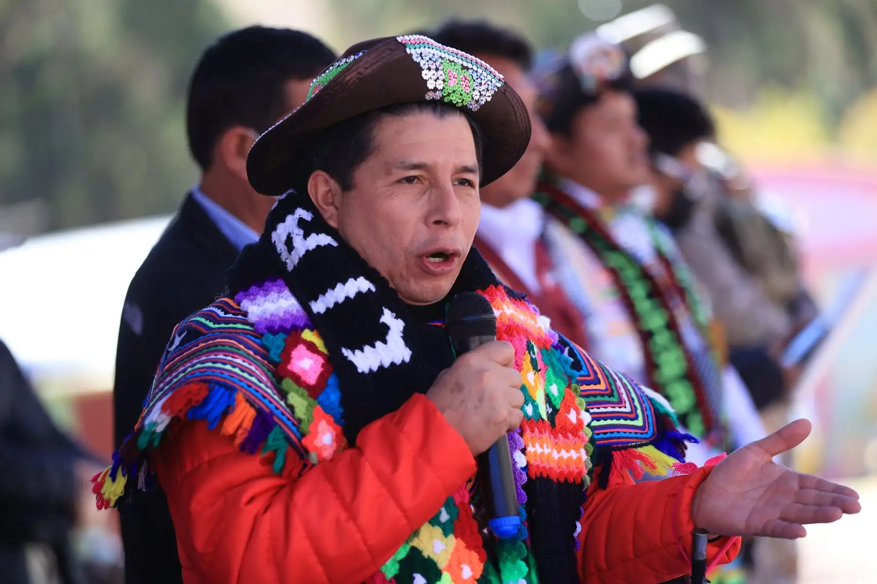 El presidente Pedro Castillo sostuvo  un encuentro con la población del centro poblado de Carhuapata, en la provincia de Angaraes, región Huancavelica.
Foto: ANDINA / Prensa Presidencia
