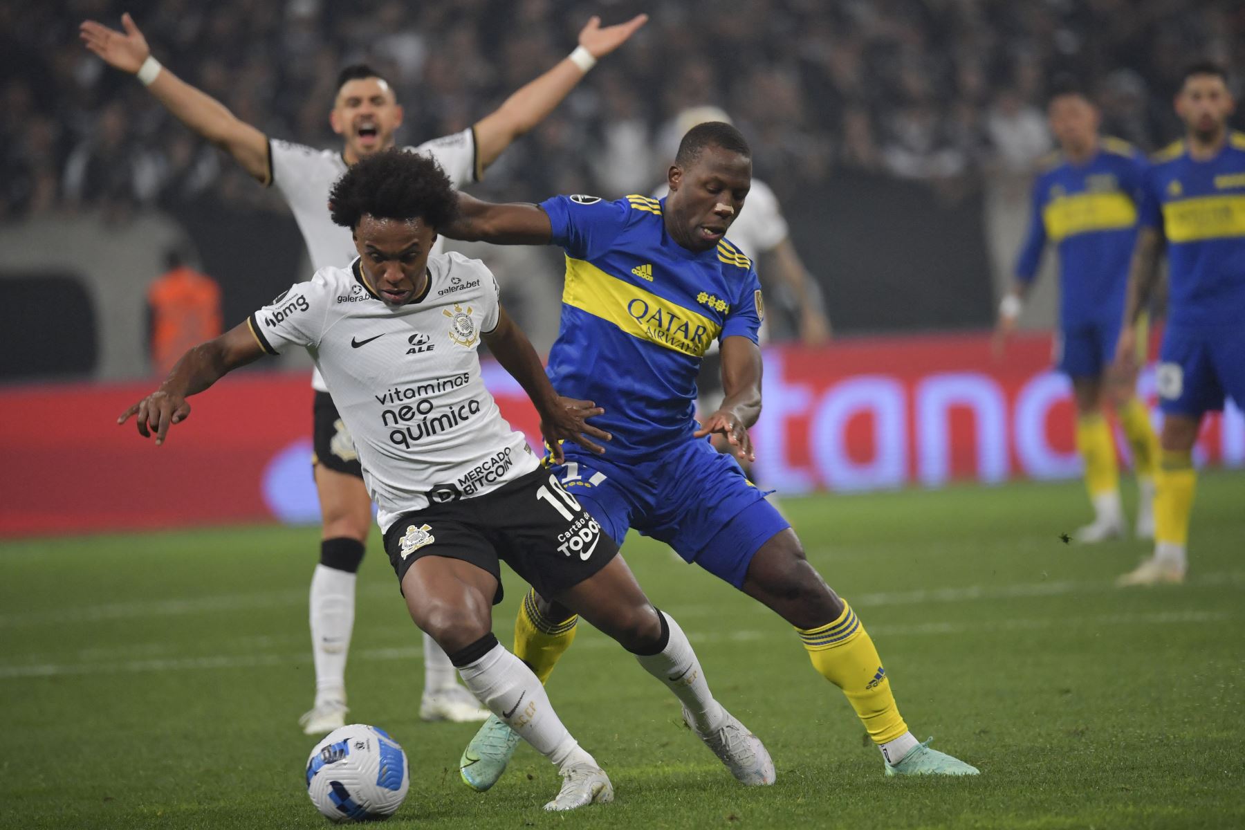 Aunque robó un punto en Sao Paulo, Boca aún no puede vencer a Corinthians, que obtuvo cuatro de seis puntos en los enfrentamientos entre ambos en el Grupo E. Foto: AFP