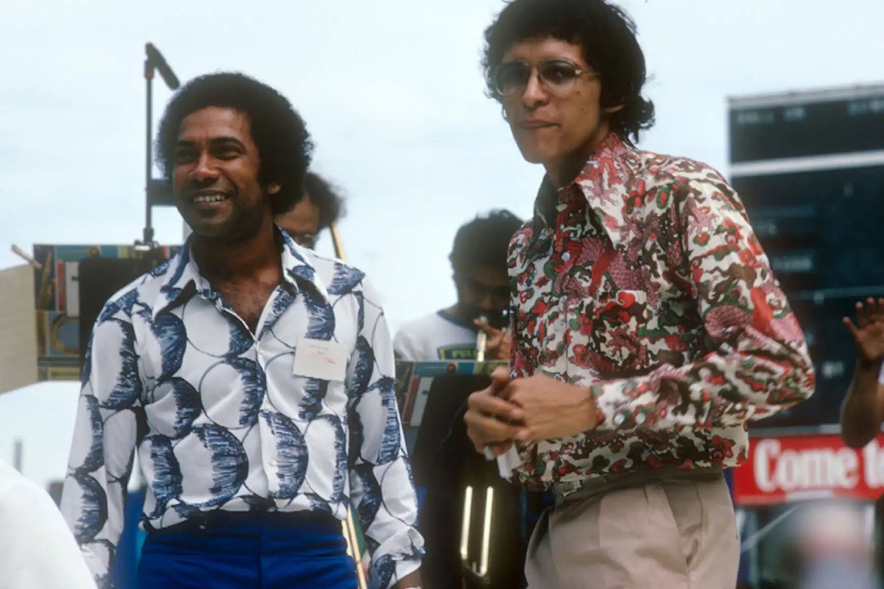 Cheo Feliciano y Héctor Lavoe en un ensayo de la Fania  antes de un concierto. 
Foto: Fania All-Stars