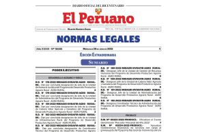 Edición extraordinaria de Diario Oficial El Peruano.