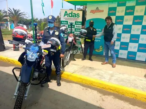 Empresa agroindustrial donó cuatro motocicletas a municipalidad de Chao para reforzar la seguridad ciudadana en el referido distrito ubicado en la provincia de Virú, región La Libertad. ANDINA/Difusión