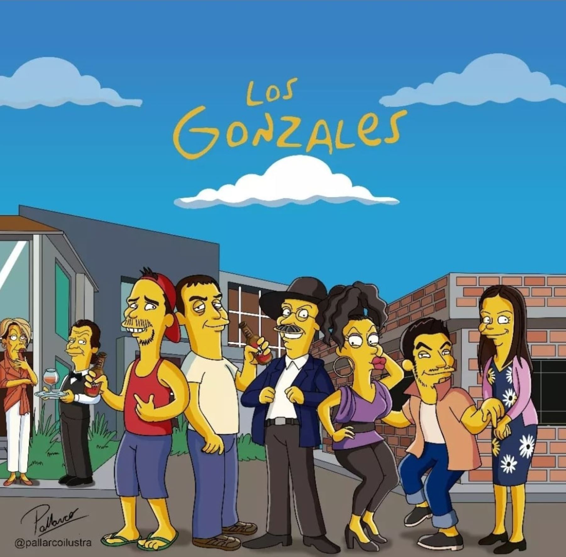 Ilustrador peruano recrea a Los Gonzalez y Maldini al estilo de Los Simpson.