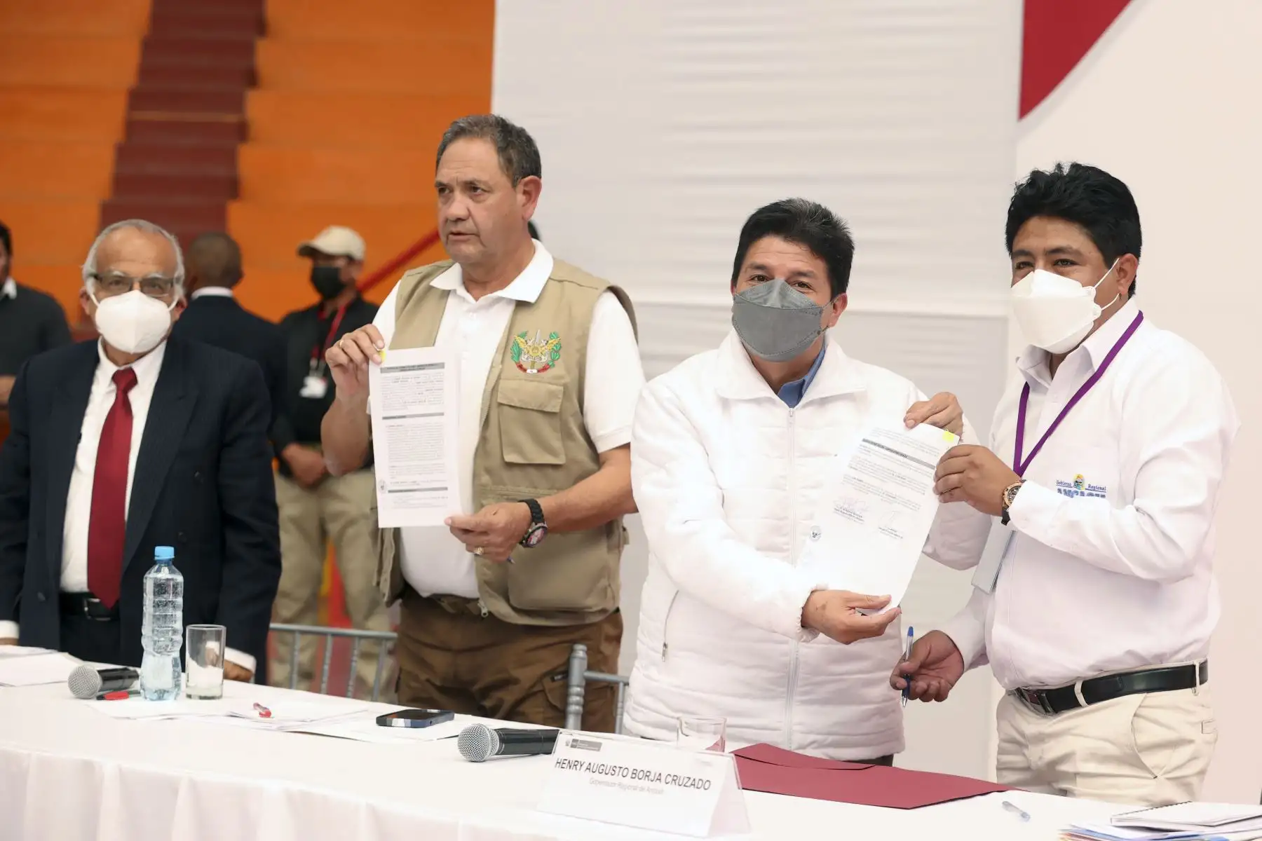 Presidente de la República, Pedro Castillo, preside el XVIII Consejo de Ministros Descentralizado en Huaraz, región Áncash. Foto: ANDINA/Presidencia Perú
